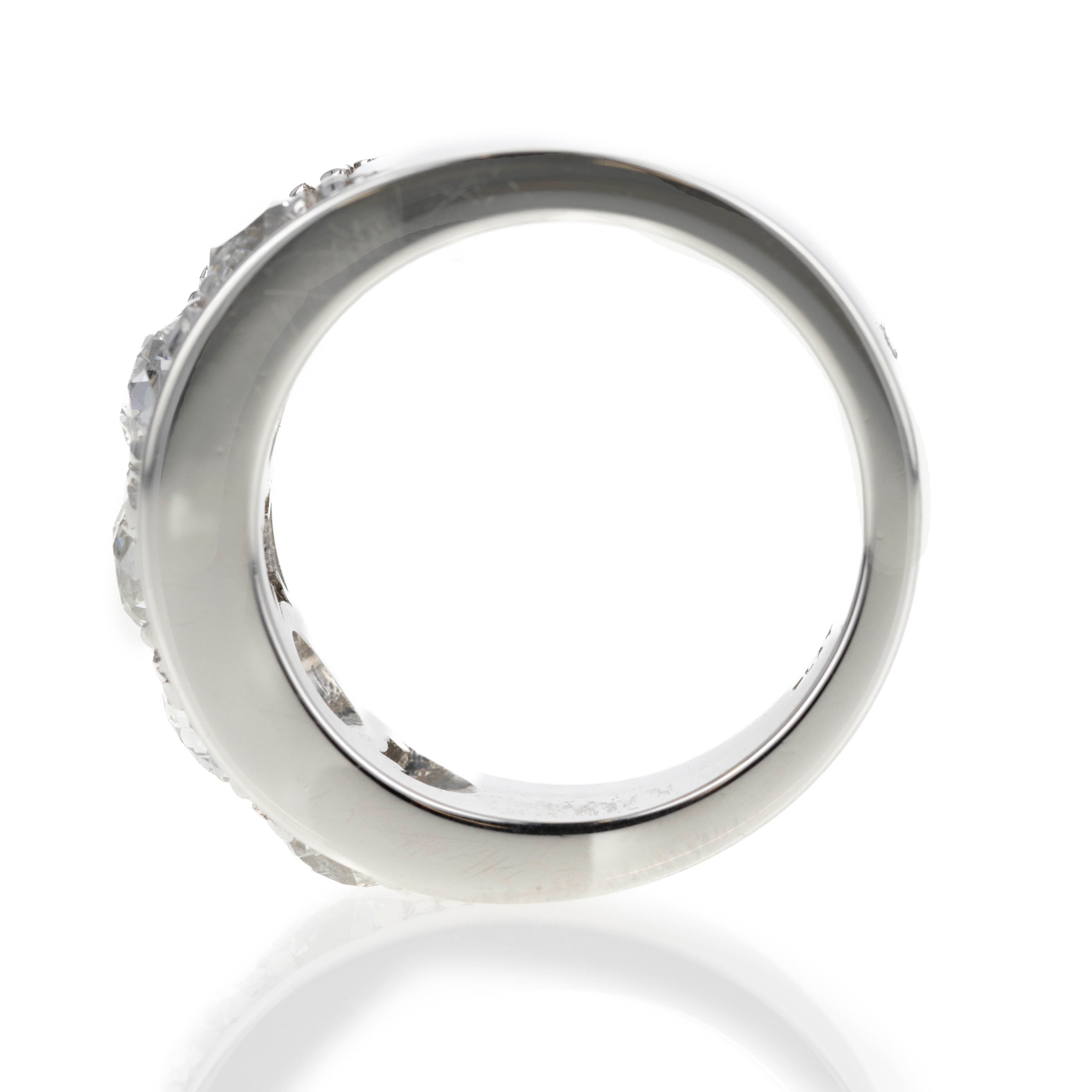 Art Deco Inspired Platinum 2.42 Carat Diamond Five Stone Band - Queen May