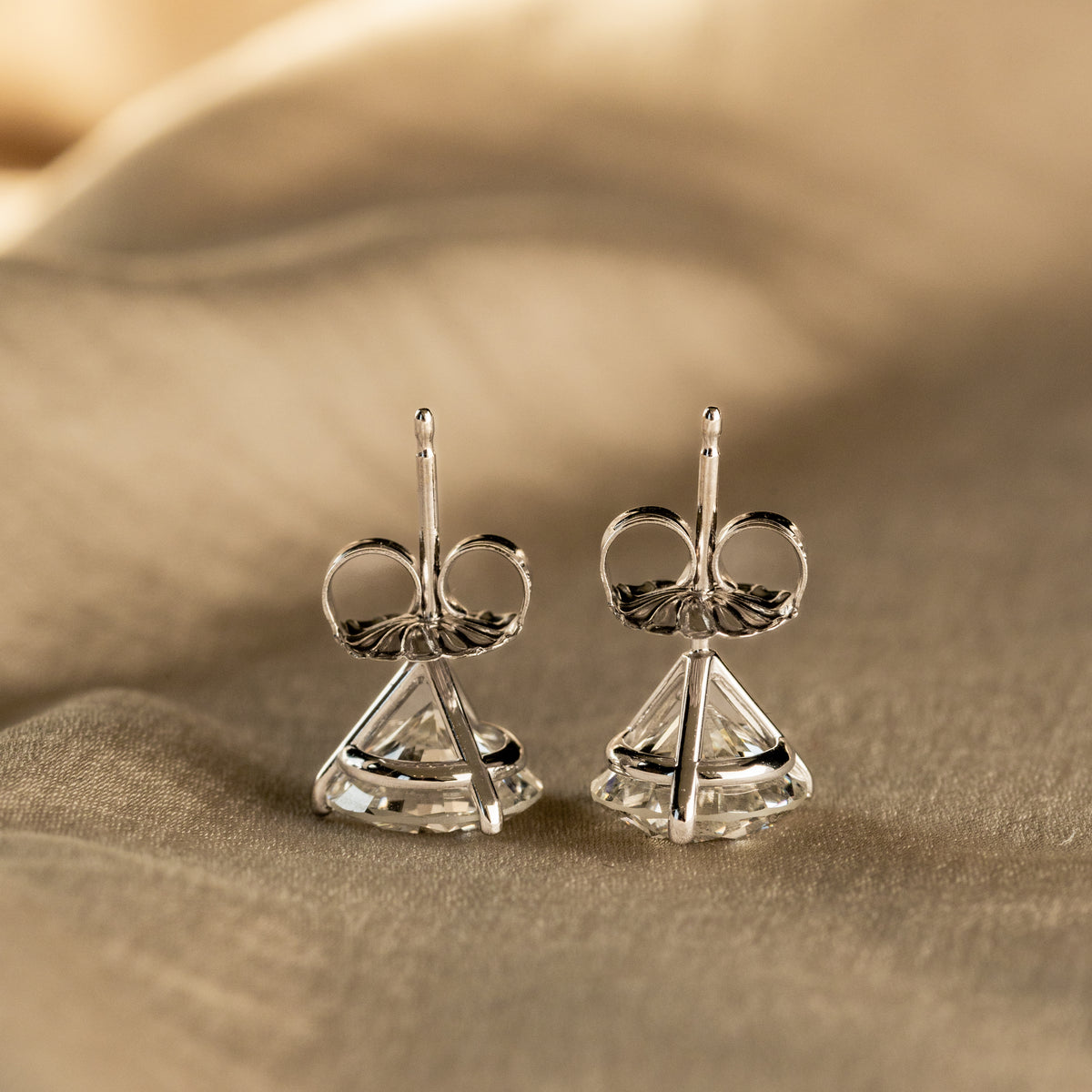 3.76 Carat Round Diamond Martini Stud Earrings - Queen May