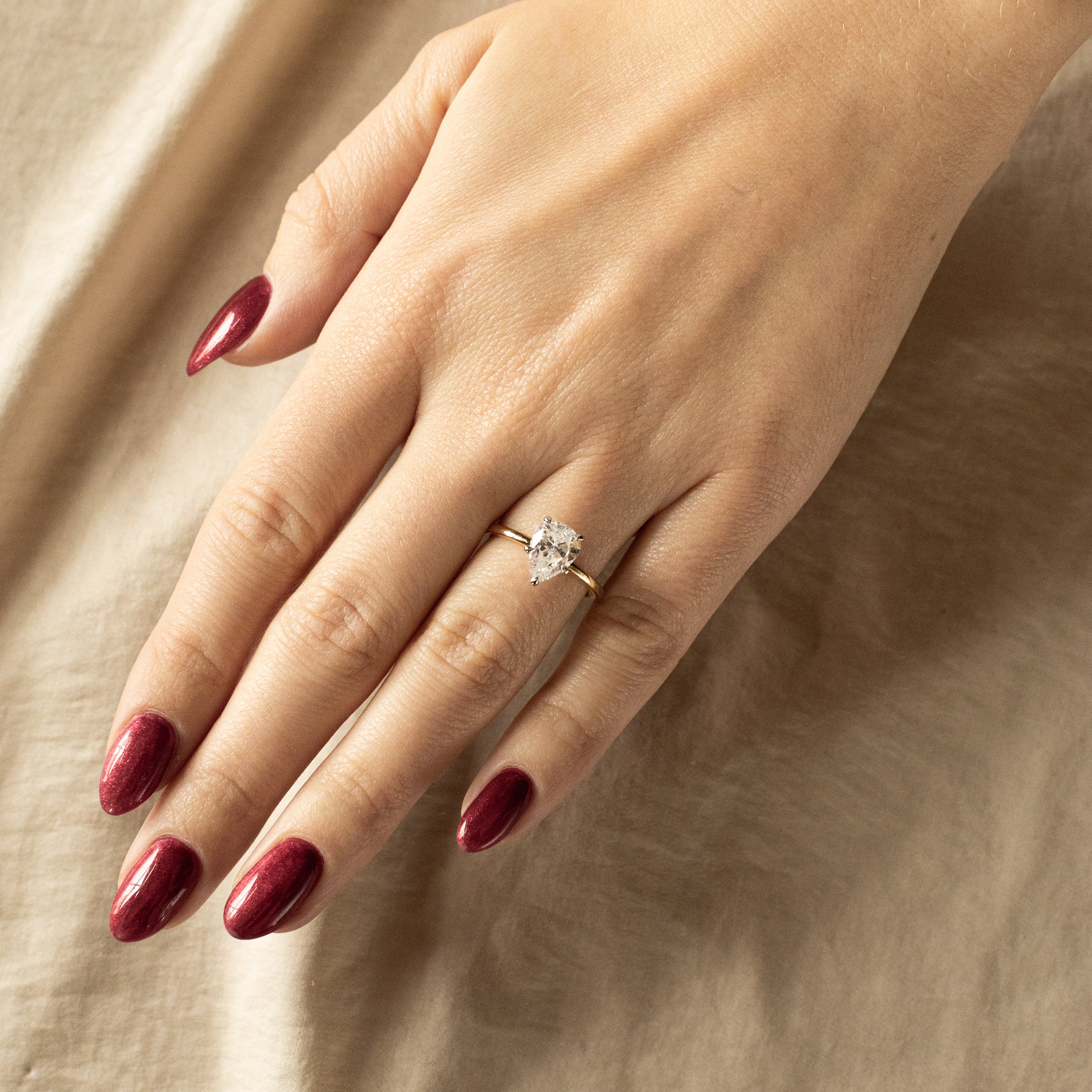 1.46 Carat Pear Diamond Engagement Ring - Queen May