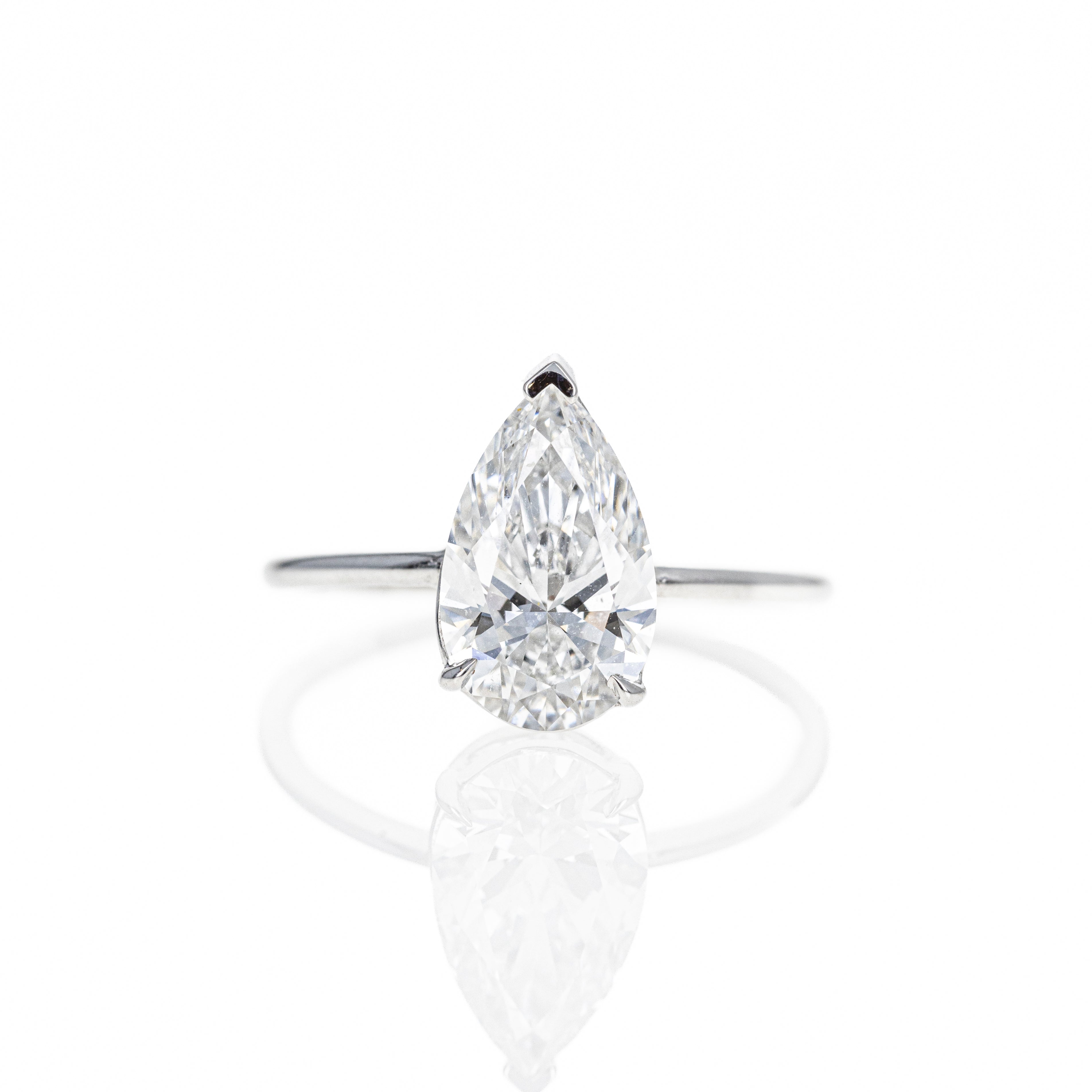 Lab Grown 5.04 Carat Pear Diamond Engagement Ring - Queen May