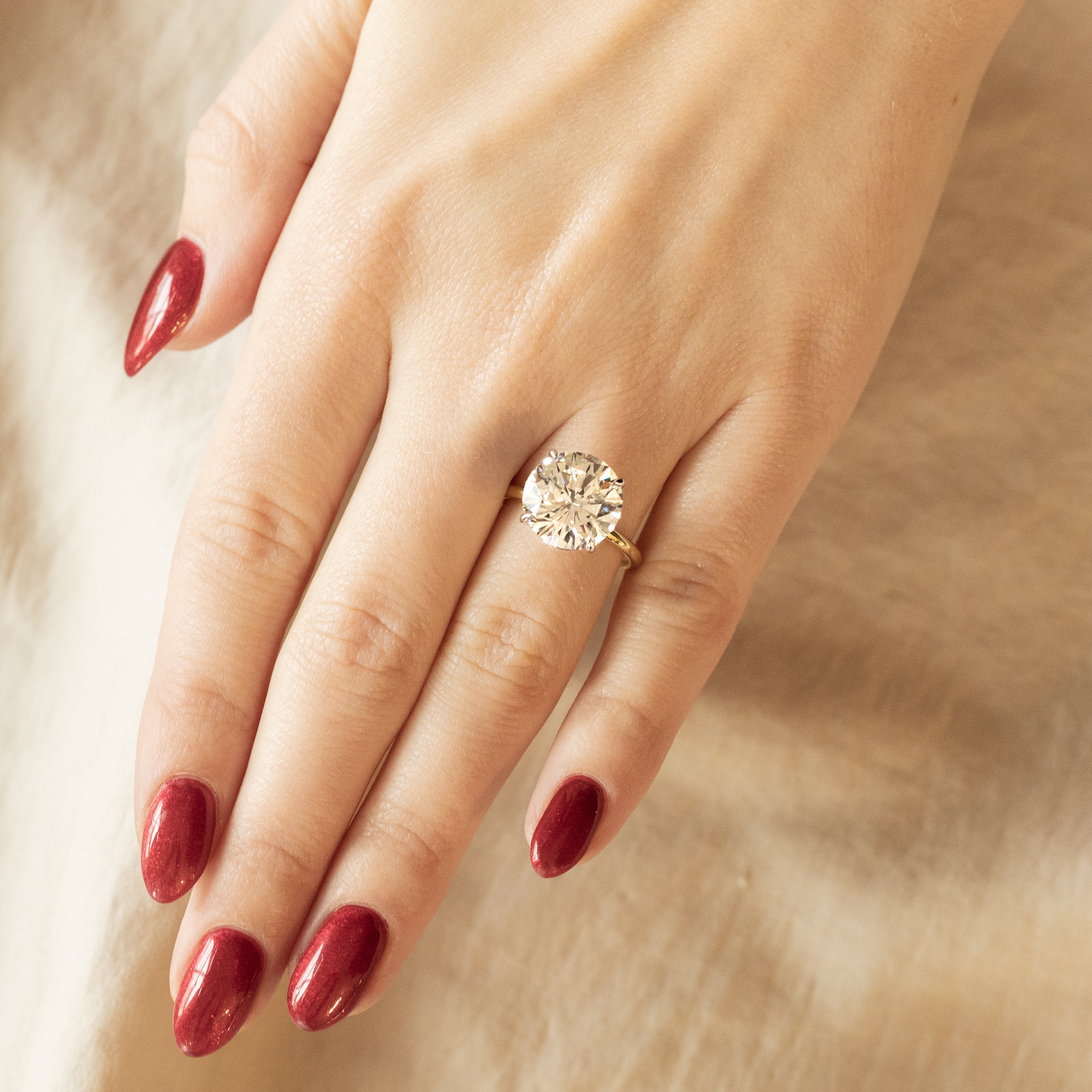 7.57 Carat Round Brilliant Diamond Solitaire Engagement Ring - Queen May