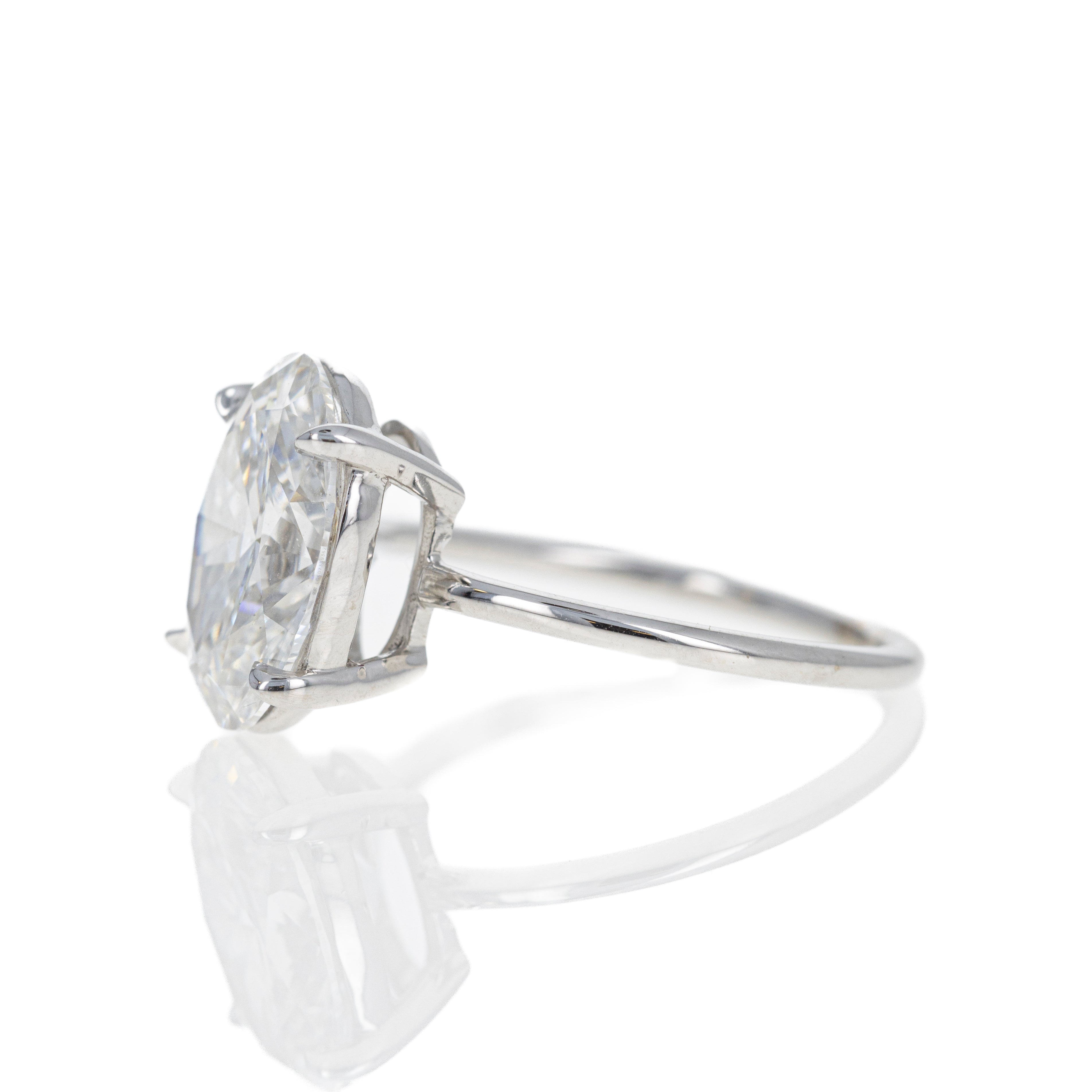 Lab Grown 4.32 Carat Oval Diamond Engagement Ring - Queen May