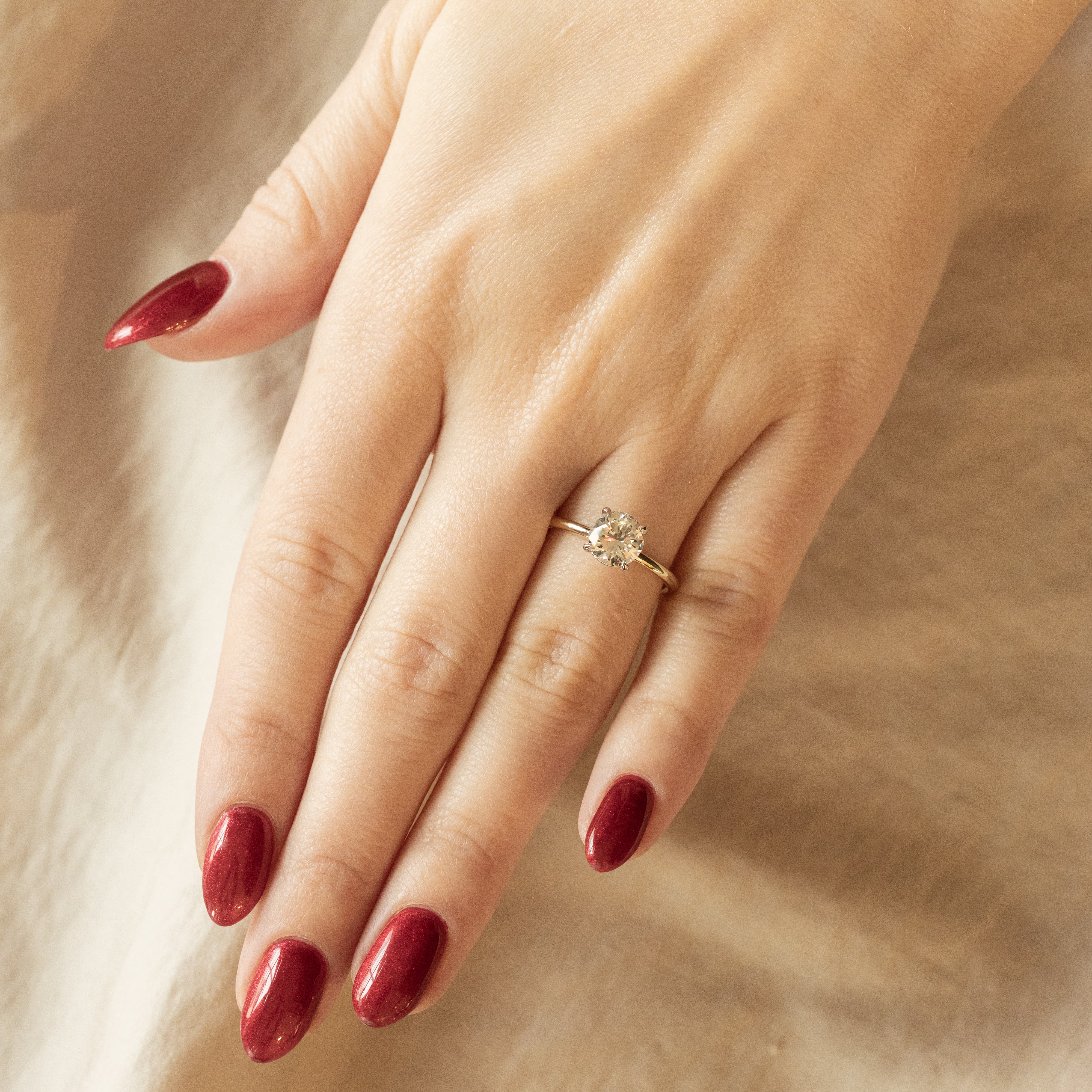 1.47 Carat Round Brilliant Diamond Solitaire Engagement Ring - Queen May