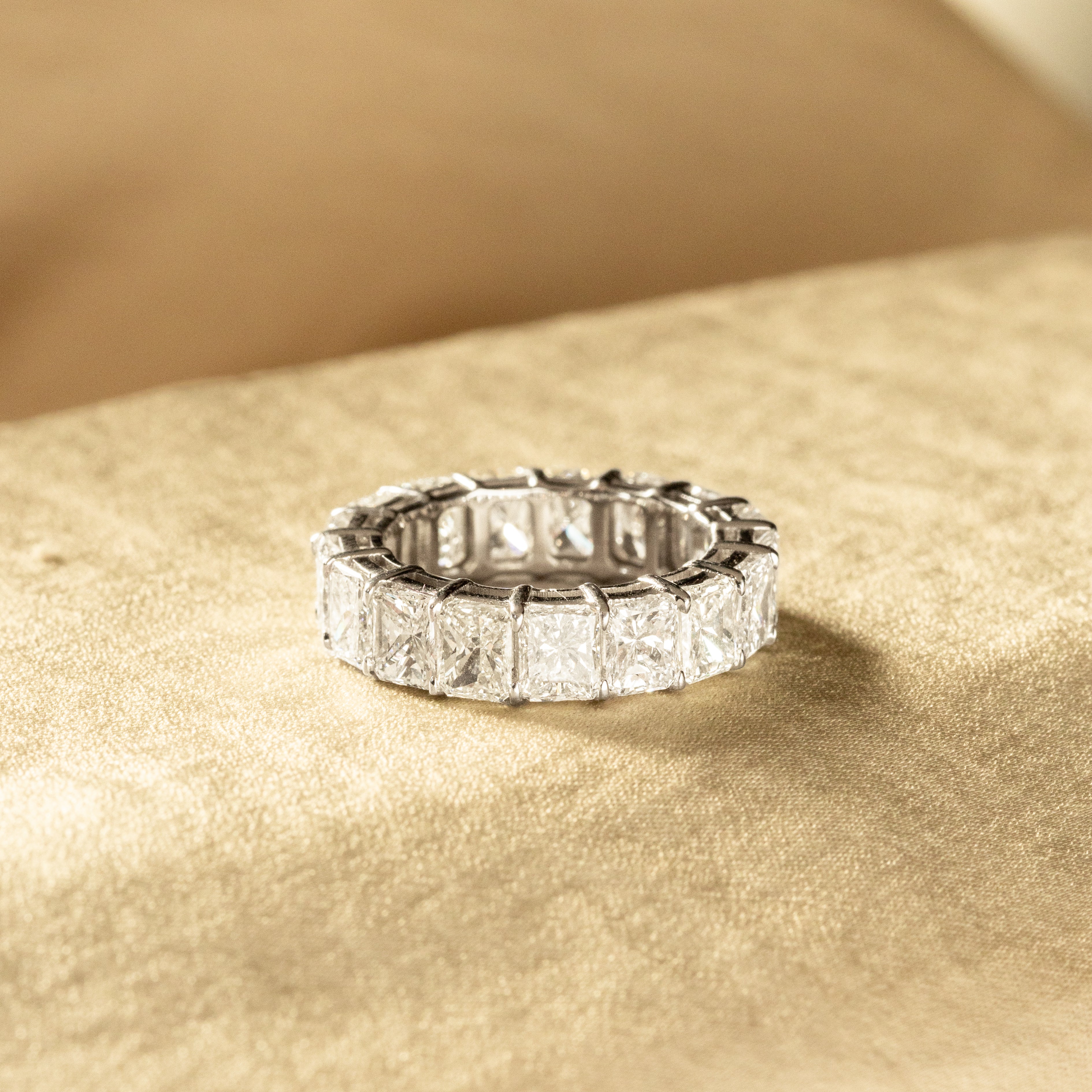 18K Gold 6.99 Carat Radiant Diamond Eternity Band - Queen May