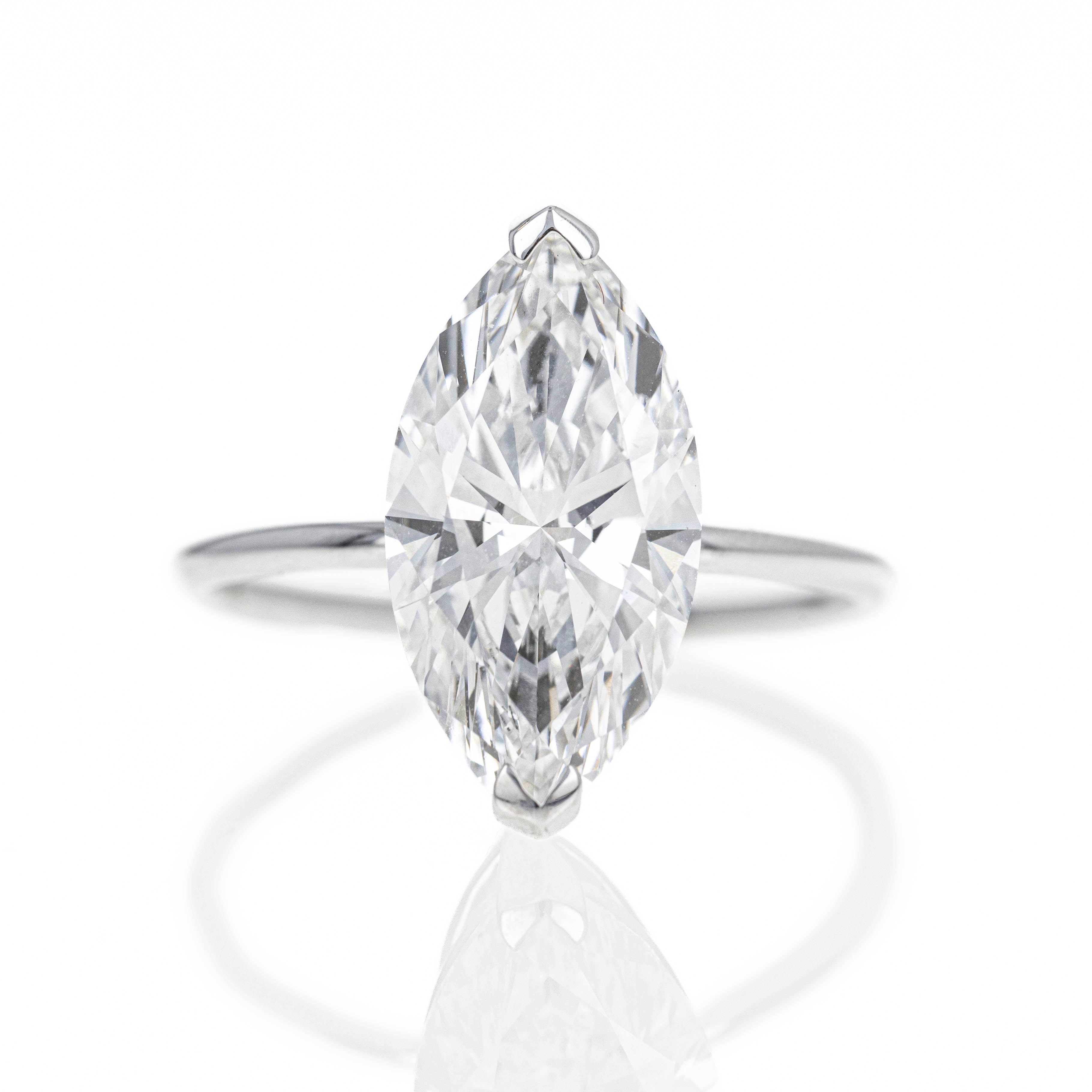 Lab Grown 2 Carat Marquise Diamond Engagement Ring - Queen May