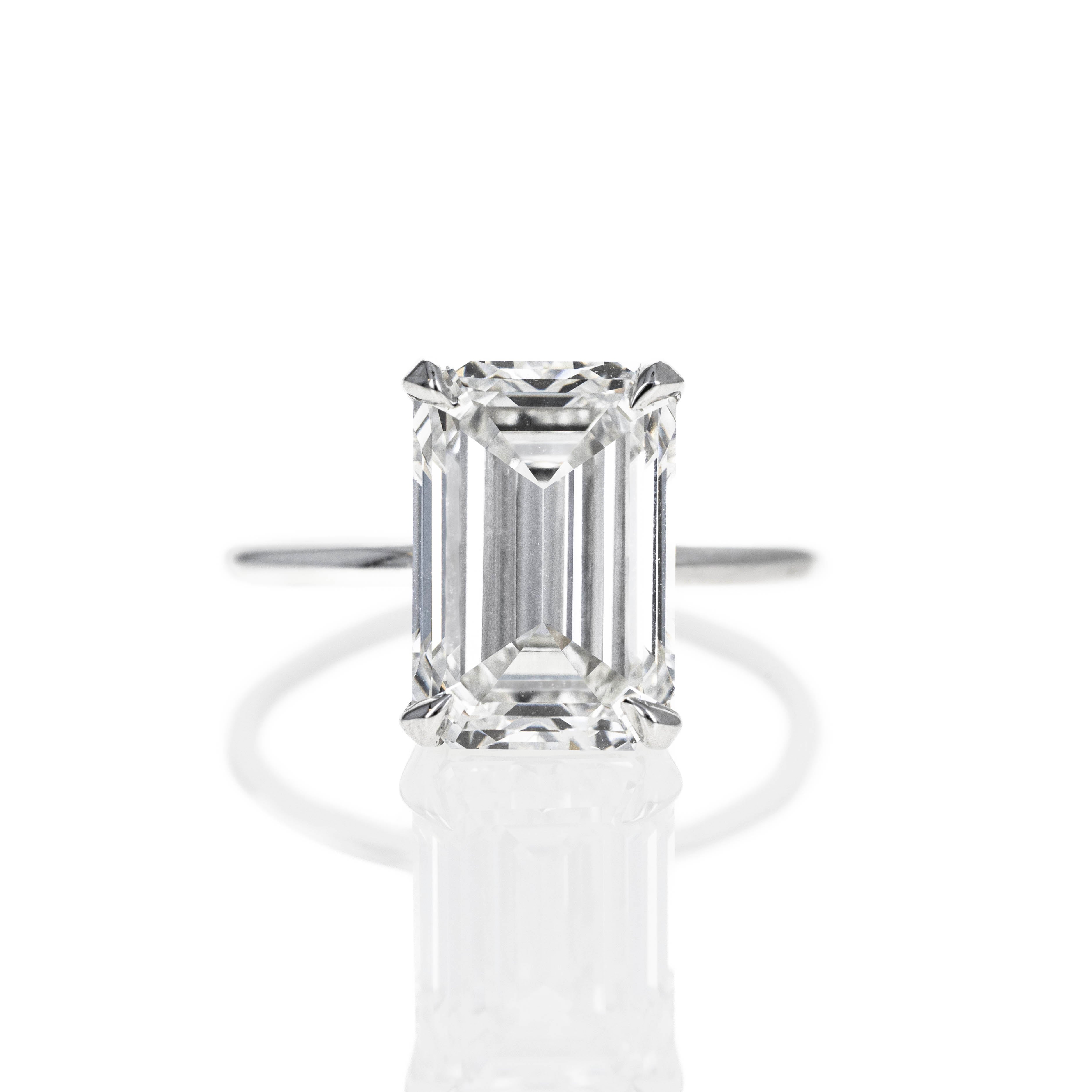 Lab Grown 5.01 Carat Emerald Diamond Engagement Ring - Queen May