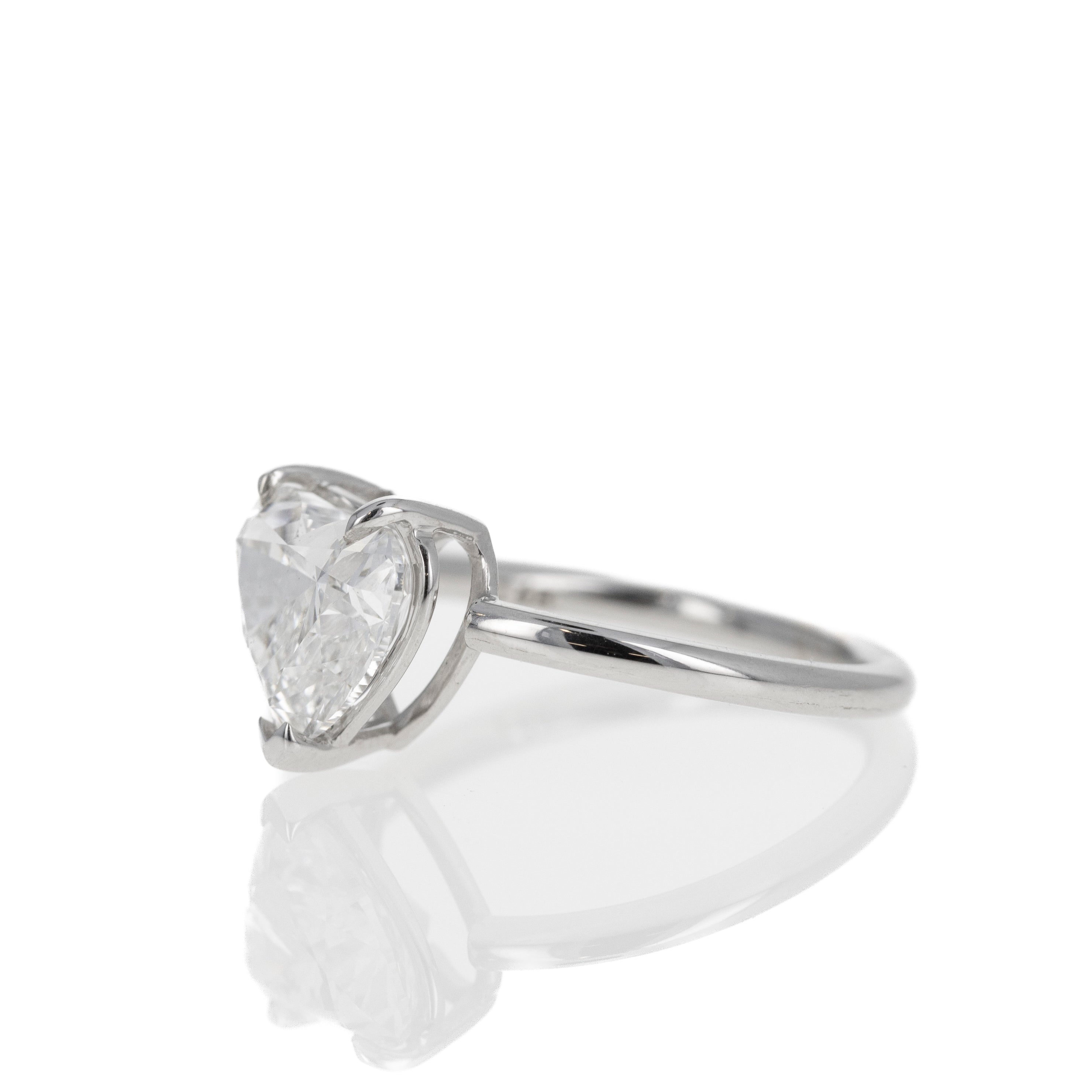 Lab Grown 14K White Gold 4.72 Carat Heart Diamond Engagement Ring - Queen May