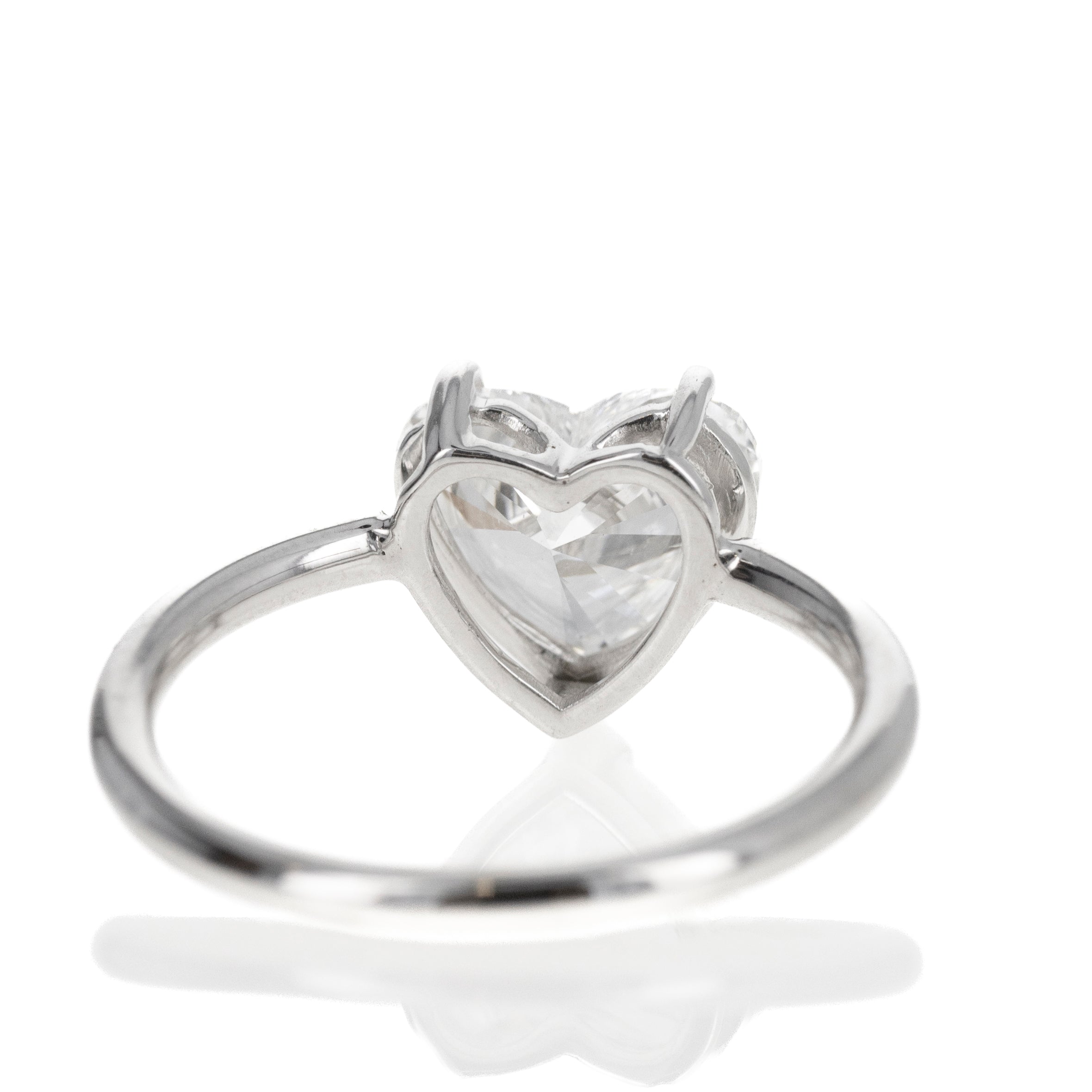 Lab Grown 14K White Gold 4.72 Carat Heart Diamond Engagement Ring - Queen May