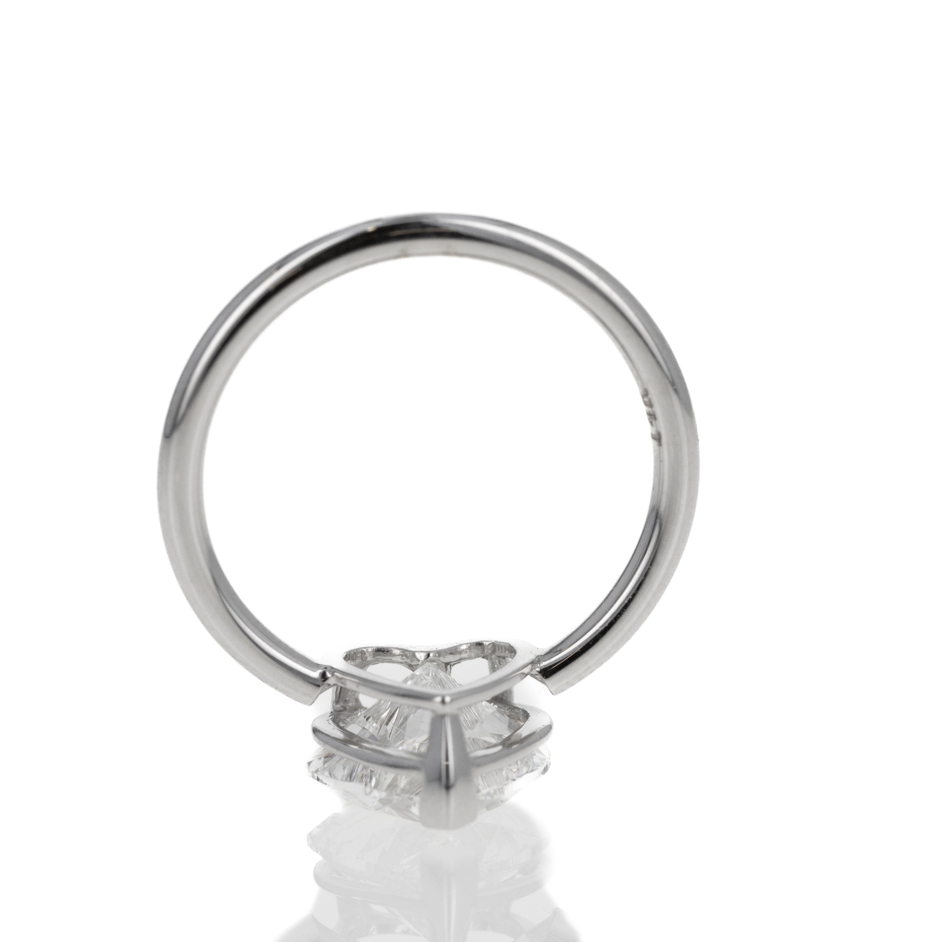 Lab Grown 14K White Gold 4.72 Carat Heart Diamond Engagement Ring - Queen May