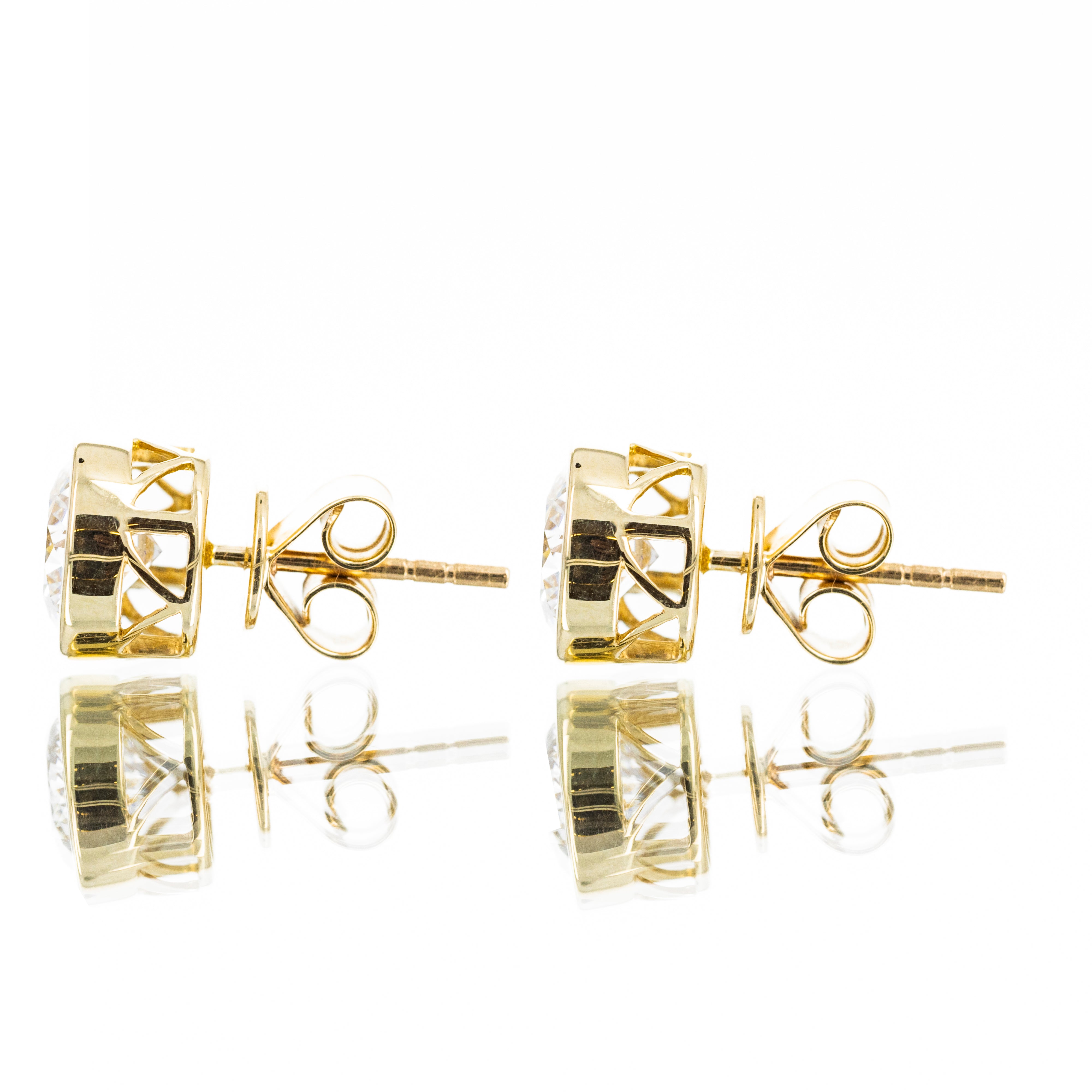 Lab Grown Diamond Round Bezel Stud Earrings - Queen May