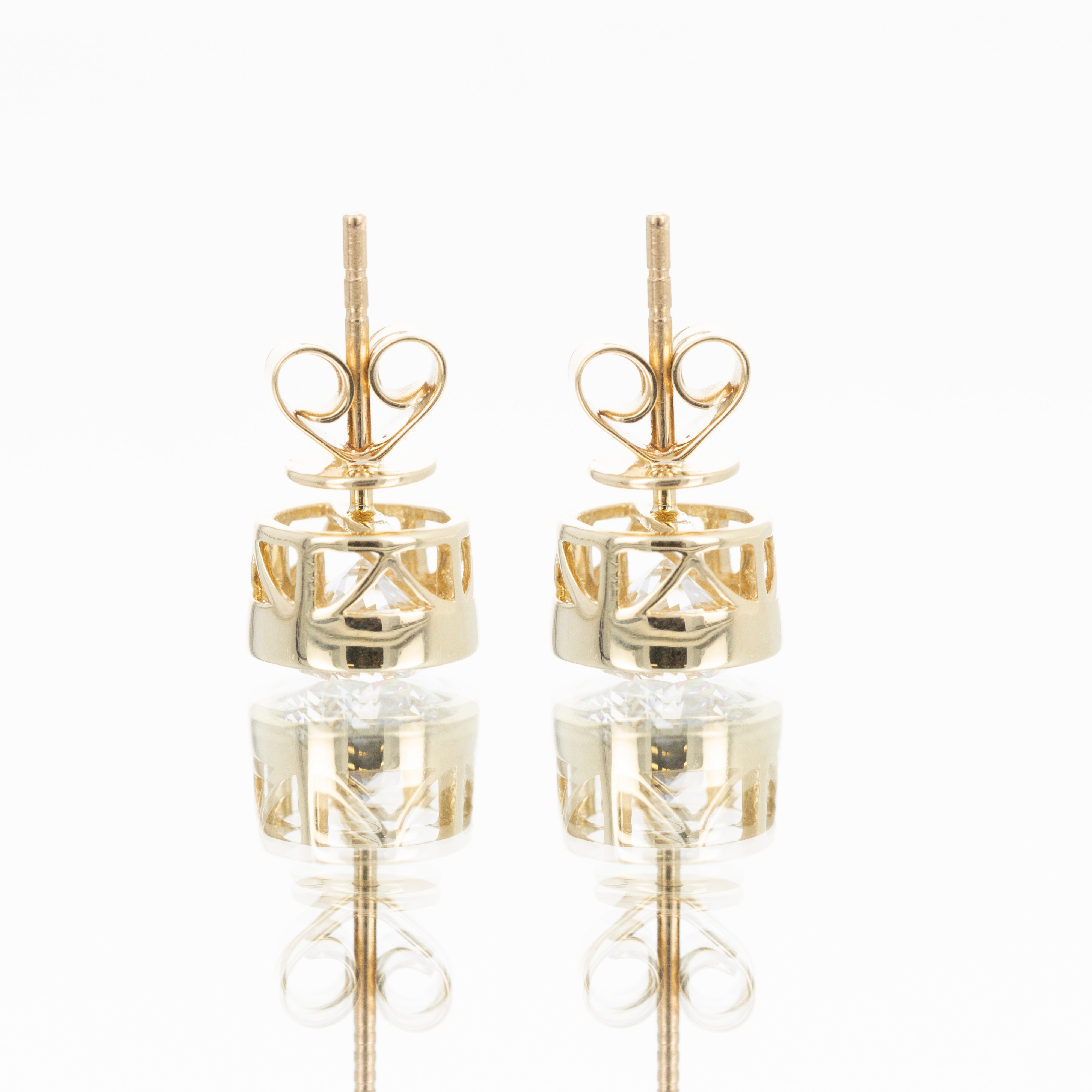 Lab Grown Diamond Round Bezel Stud Earrings - Queen May