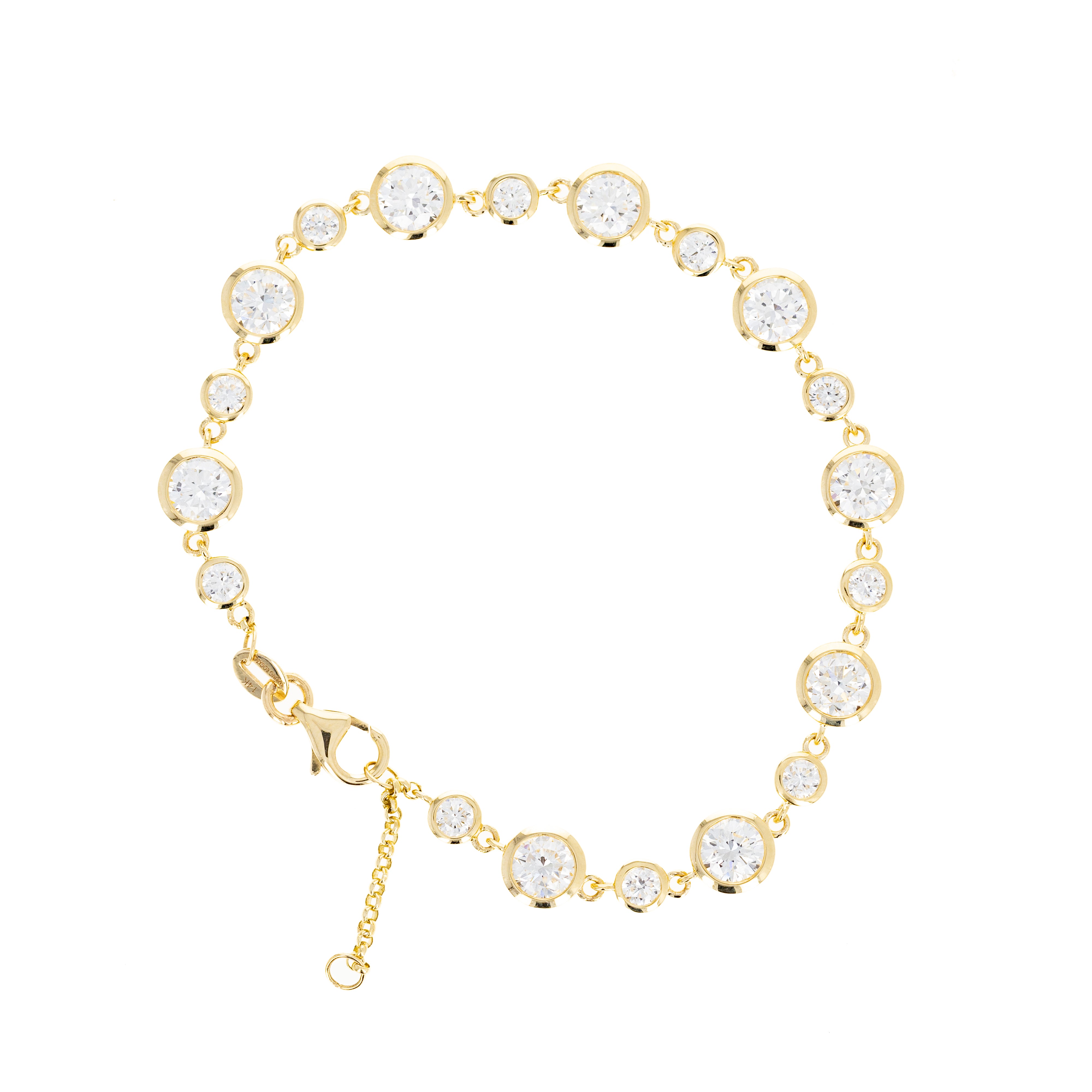 Lab Grown 5.6 Carat Diamond Round Bezel Bracelet - Queen May