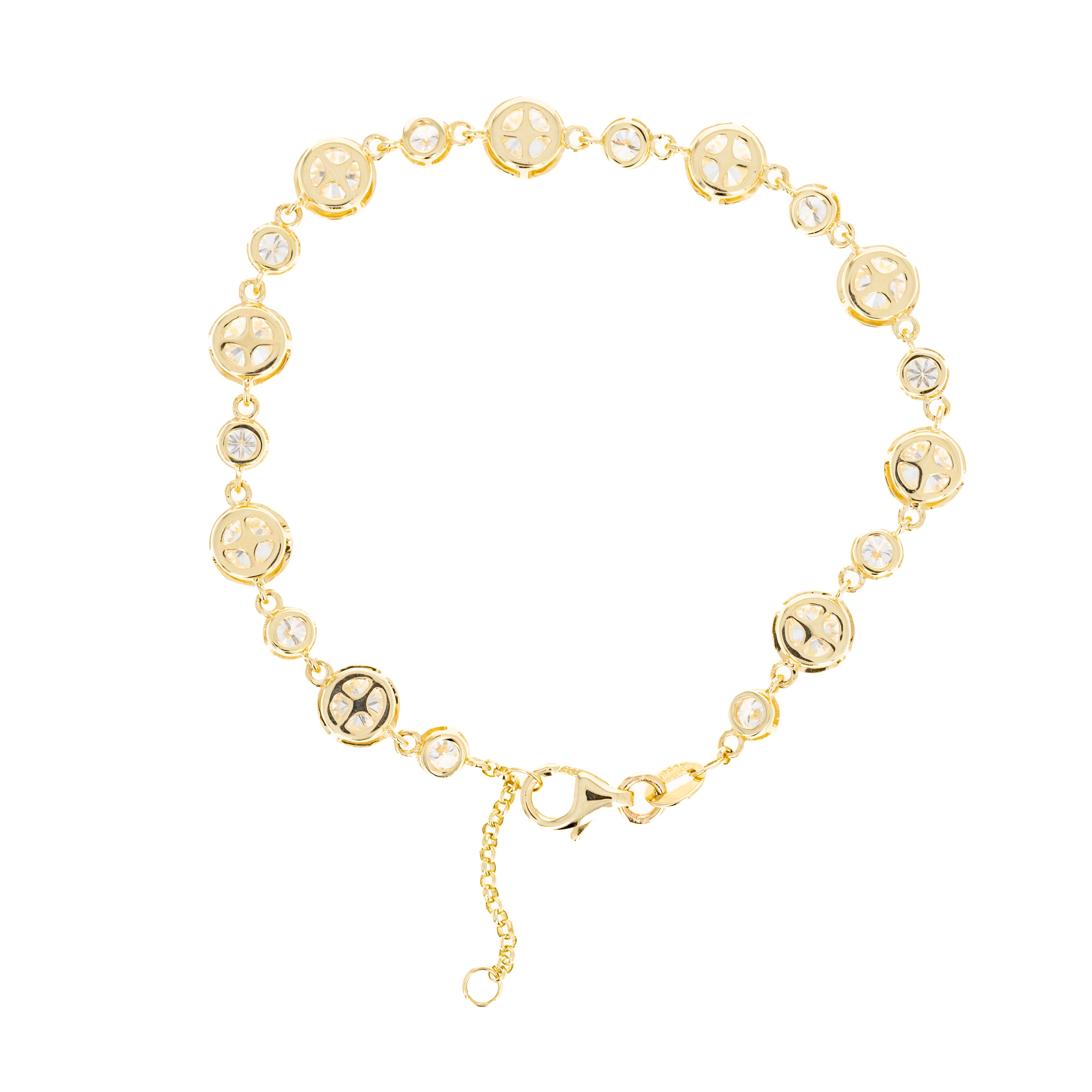 Lab Grown 5.6 Carat Diamond Round Bezel Bracelet - Queen May
