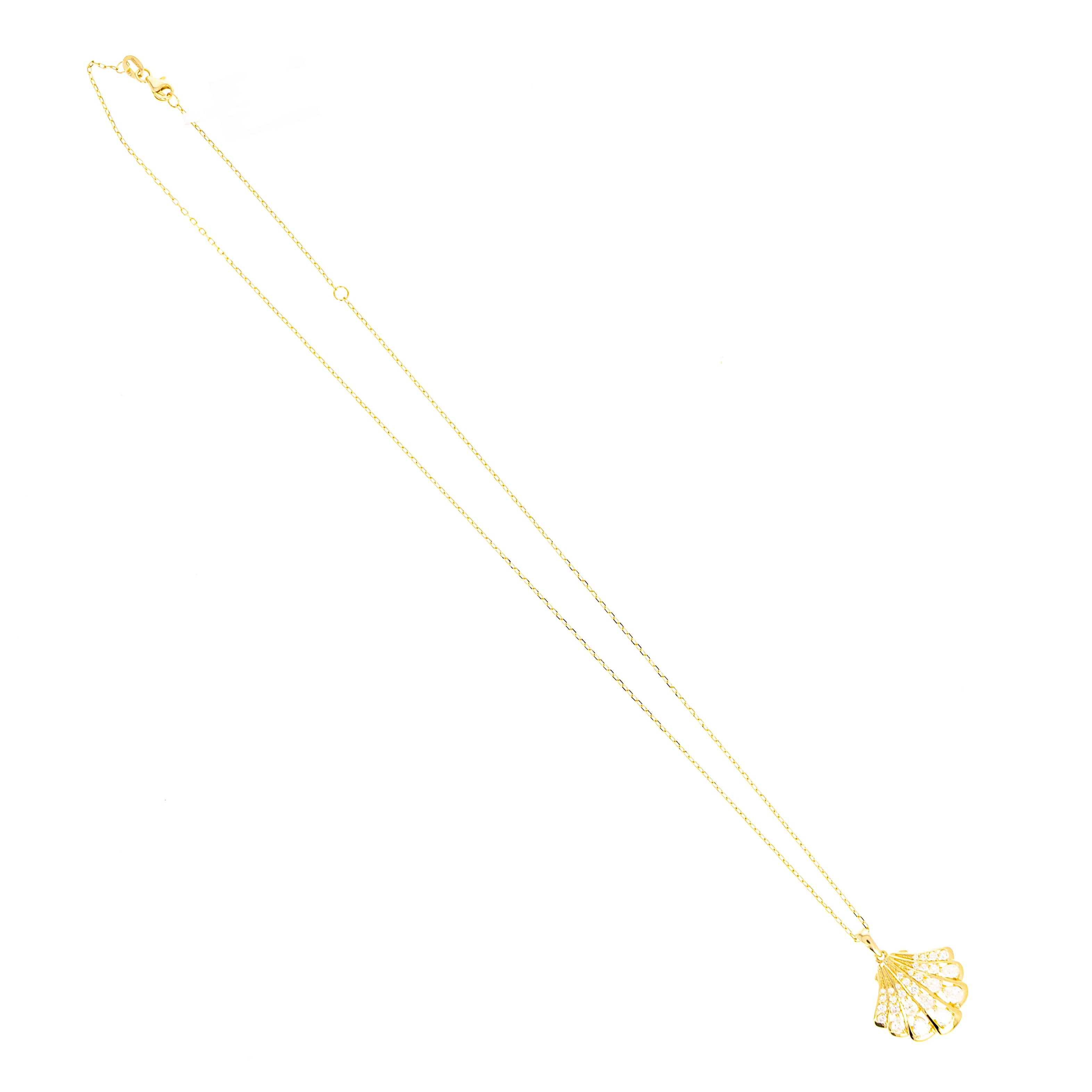 Lab Grown Diamond Pear Seashell Pendant Necklace - Queen May