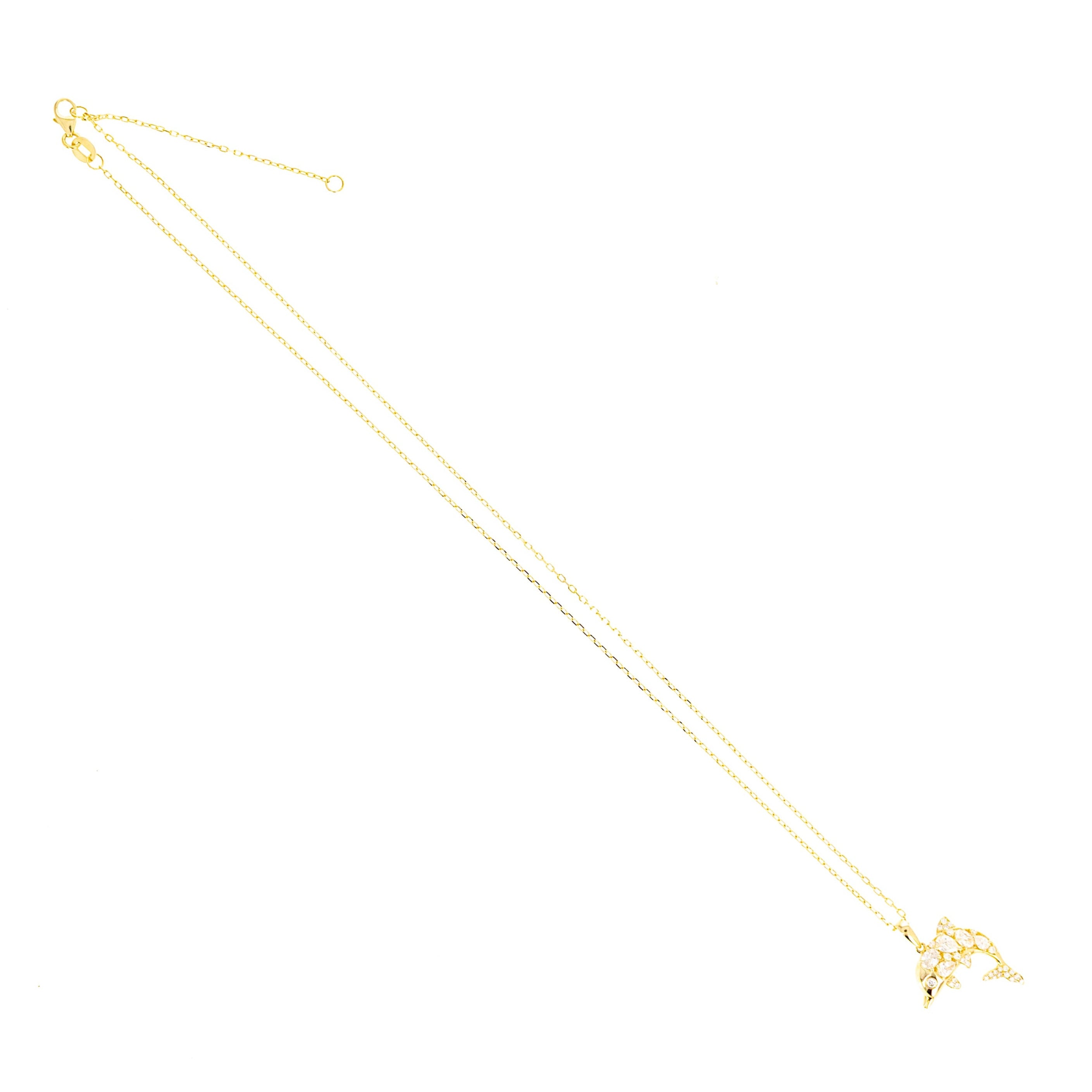Lab Grown Diamond Pear Dolphin Pendant Necklace - Queen May