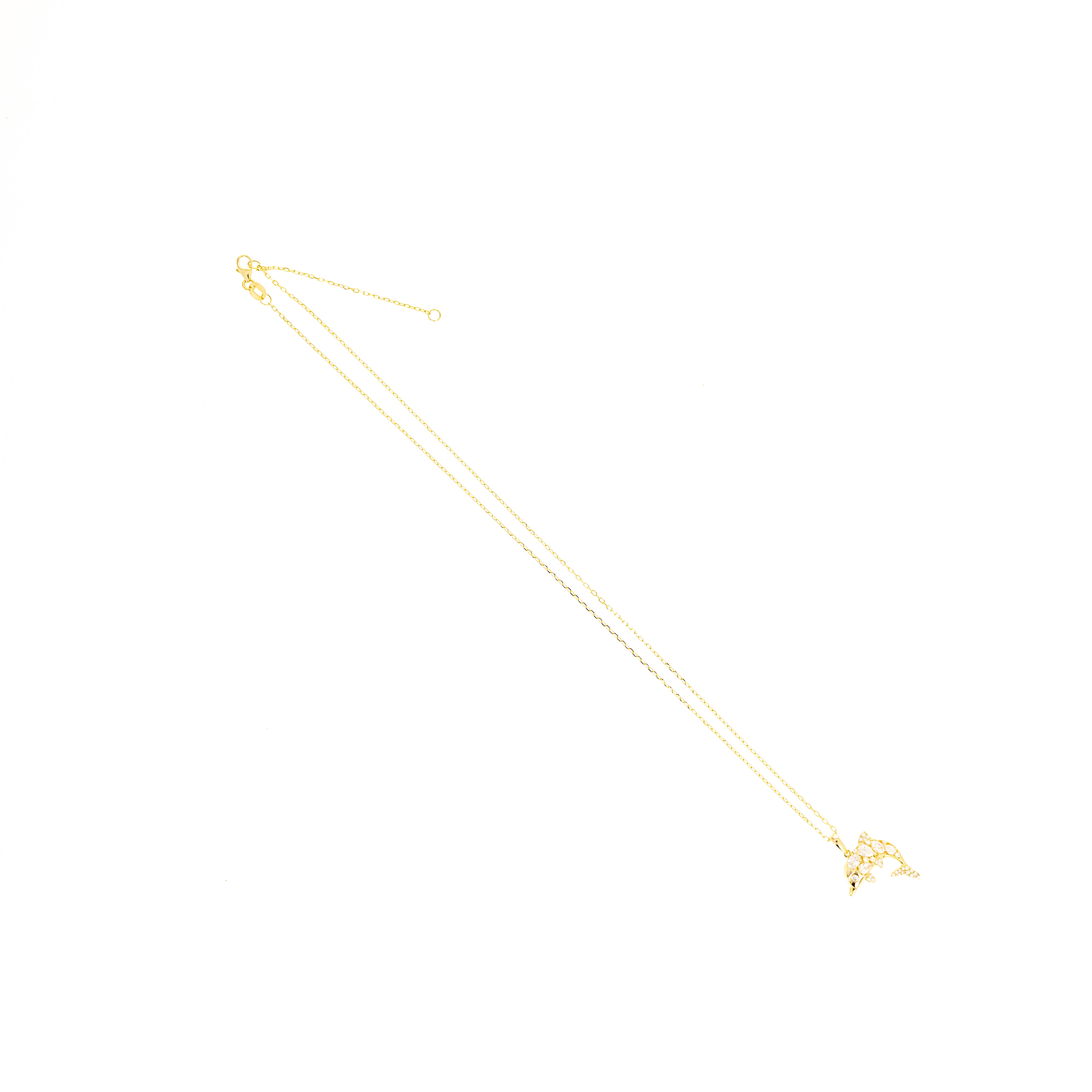 Lab Grown Diamond Pear Dolphin Pendant Necklace - Queen May