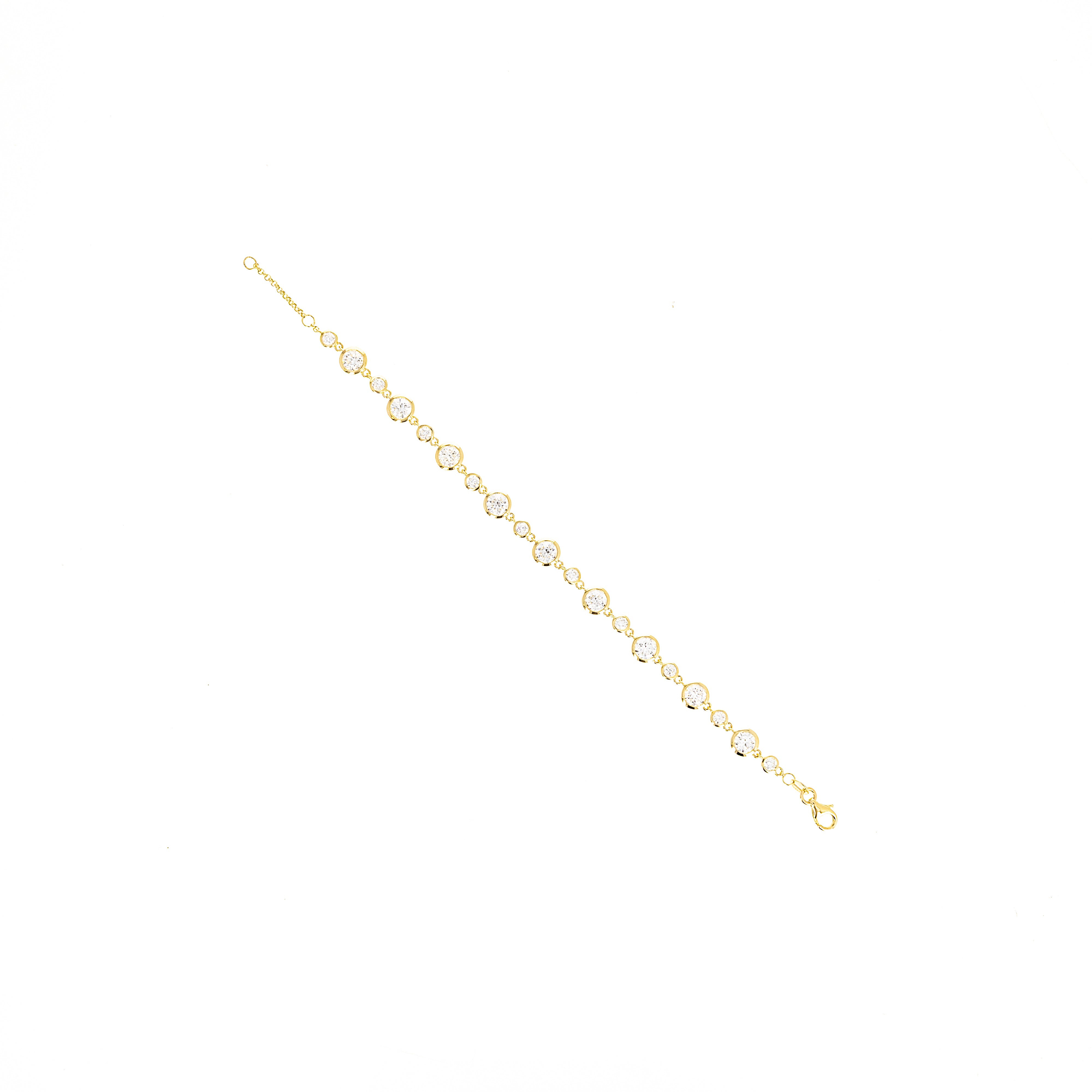 Lab Grown 5.6 Carat Diamond Round Bezel Bracelet - Queen May
