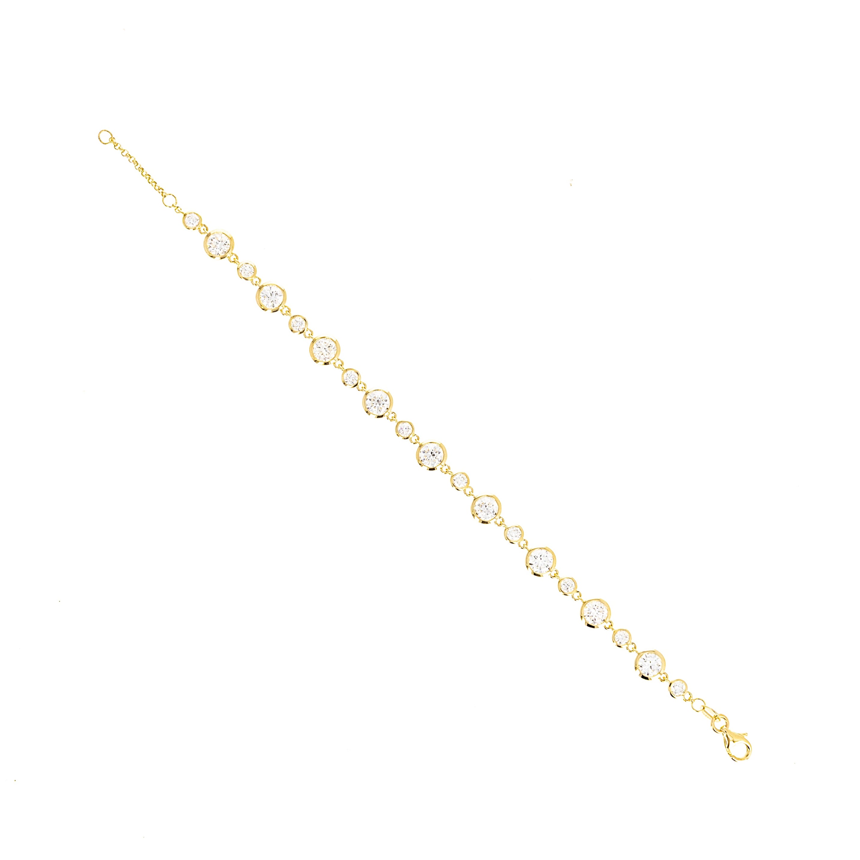 Lab Grown 5.6 Carat Diamond Round Bezel Bracelet - Queen May