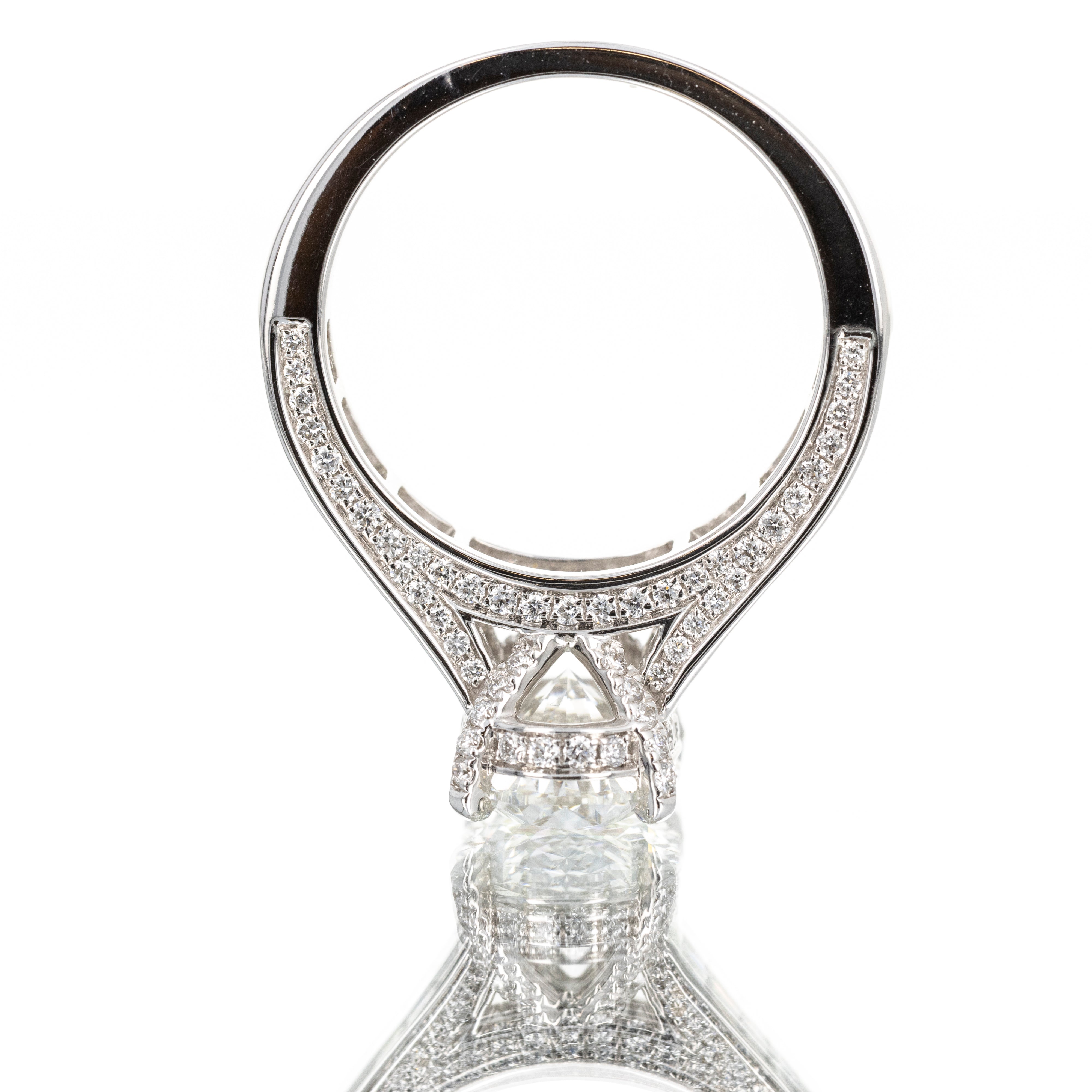 Lab Grown 3 Carat Oval Diamond Baguette Engagement Ring - Queen May