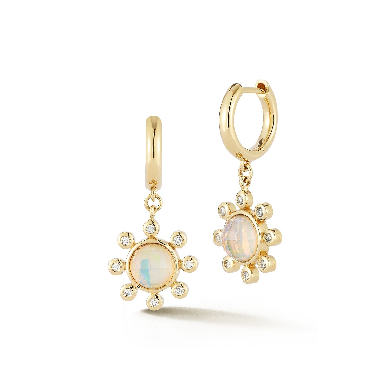 Renna Little Dipper Huggie Hoops - Australian Opal