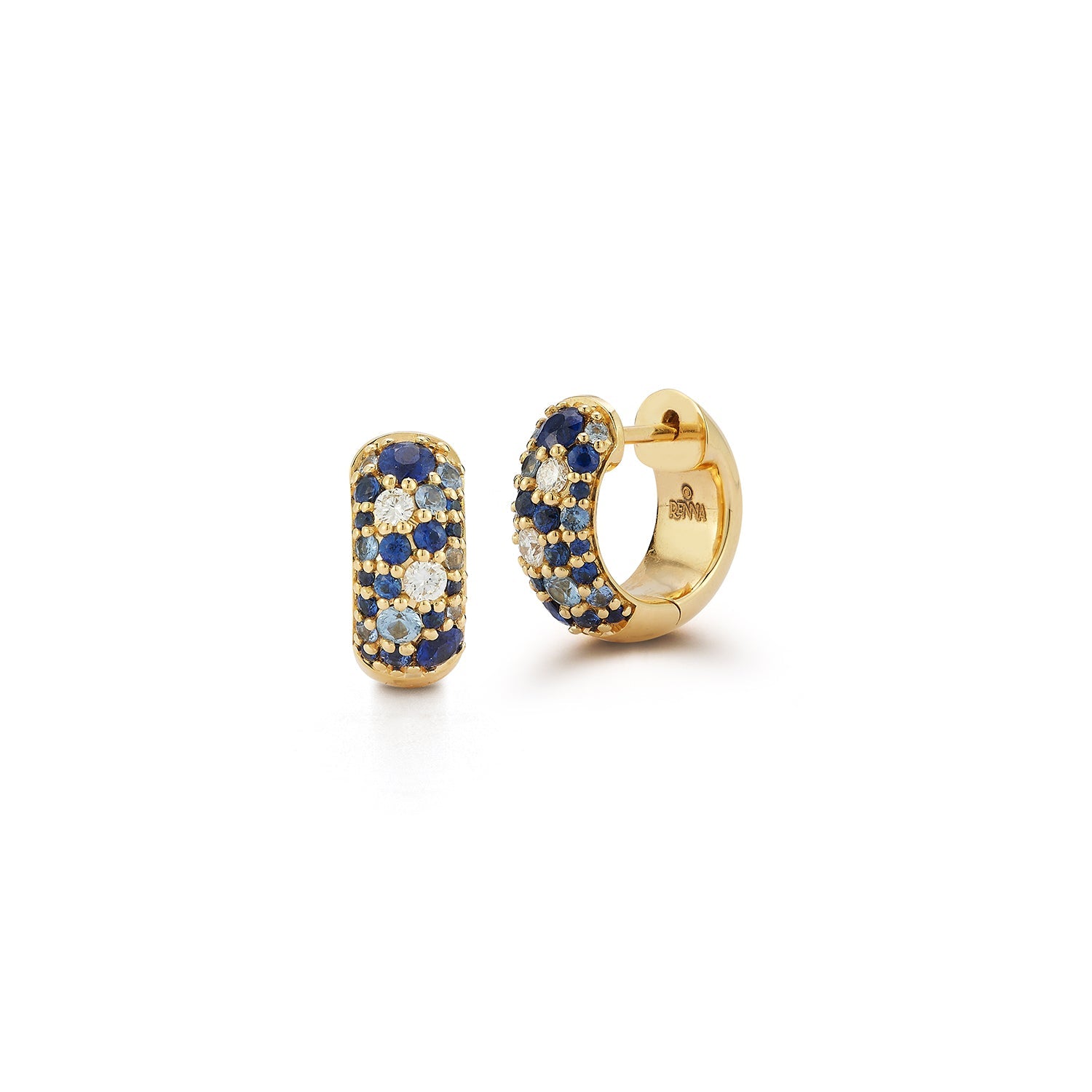 Renna Tidepool Huggie Hoops - Sapphire - Queen May