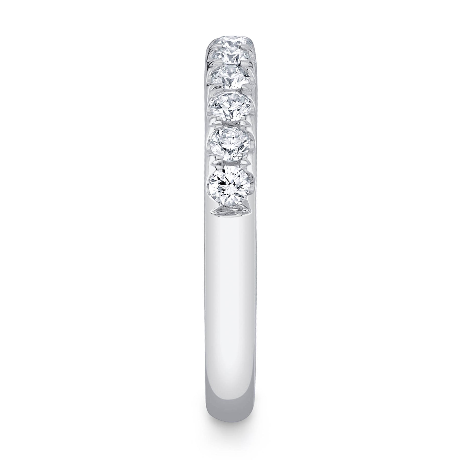14K Gold 0.55 Carat Round Diamond Halfway Wedding Band - Queen May