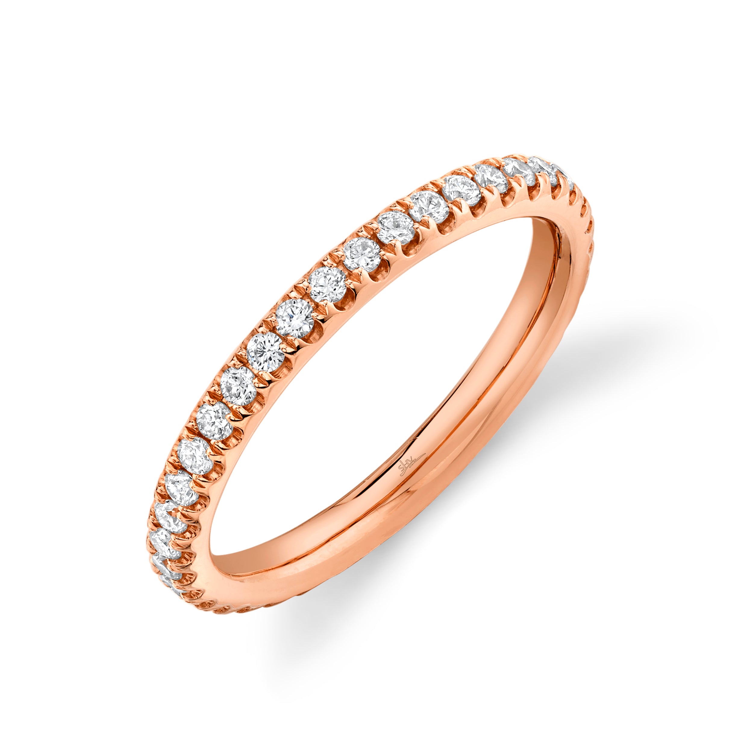 14K Gold 0.58 Carat Total Weight Round Diamond Eternity Band - Queen May