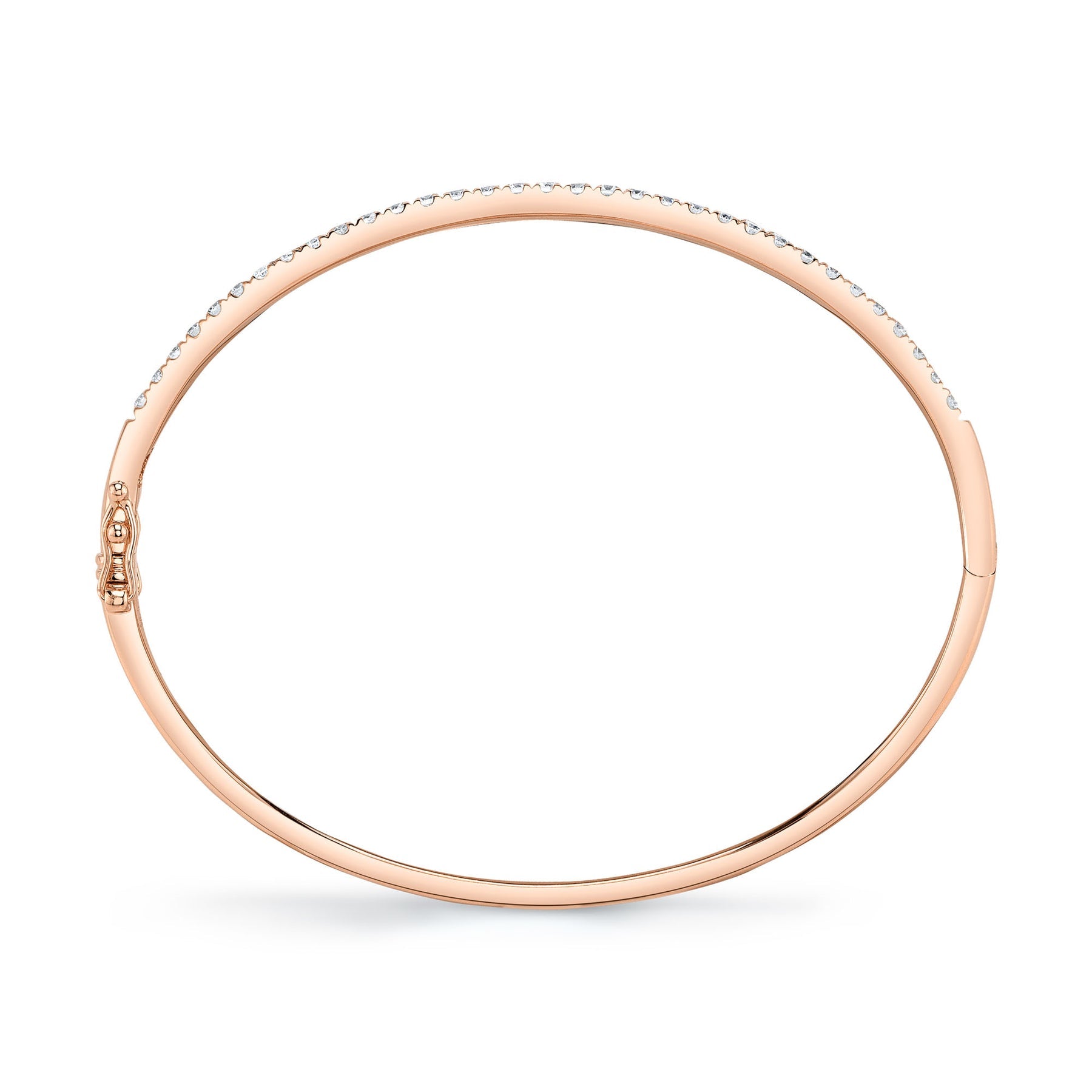 14K Rose Gold 0.88 Carat Round Diamond Bangle - Queen May