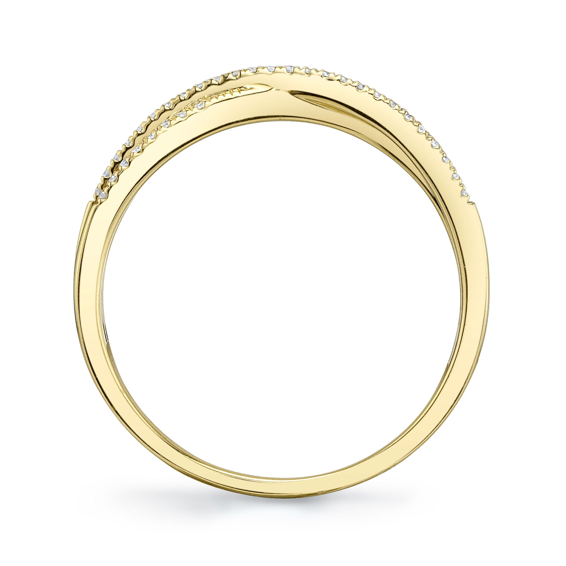 14K White Gold 0.09 Carat Diamond Crossover Band - Queen May