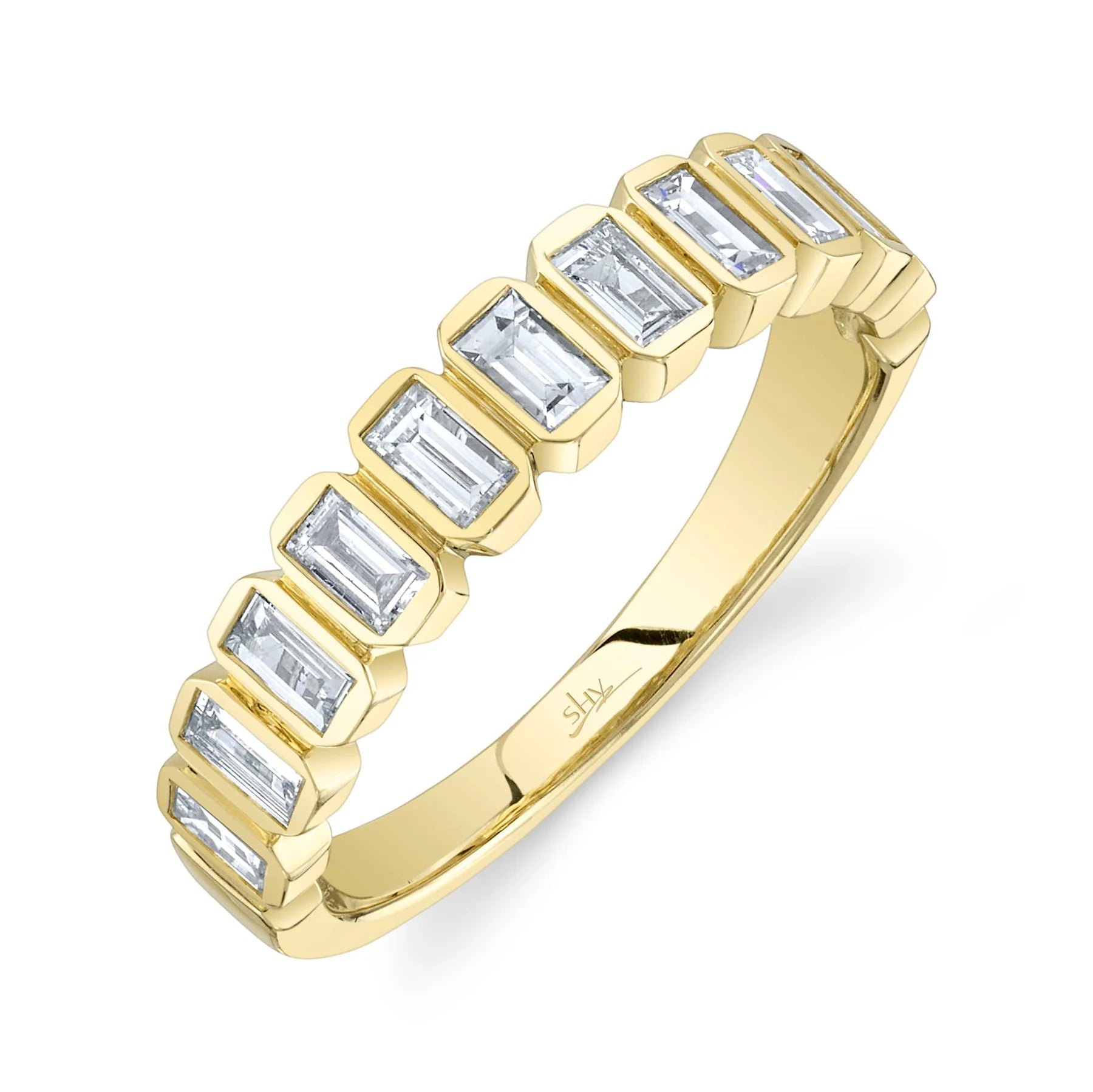 14K Yellow Gold 0.78 Carat Diamond Baguette Band - Queen May