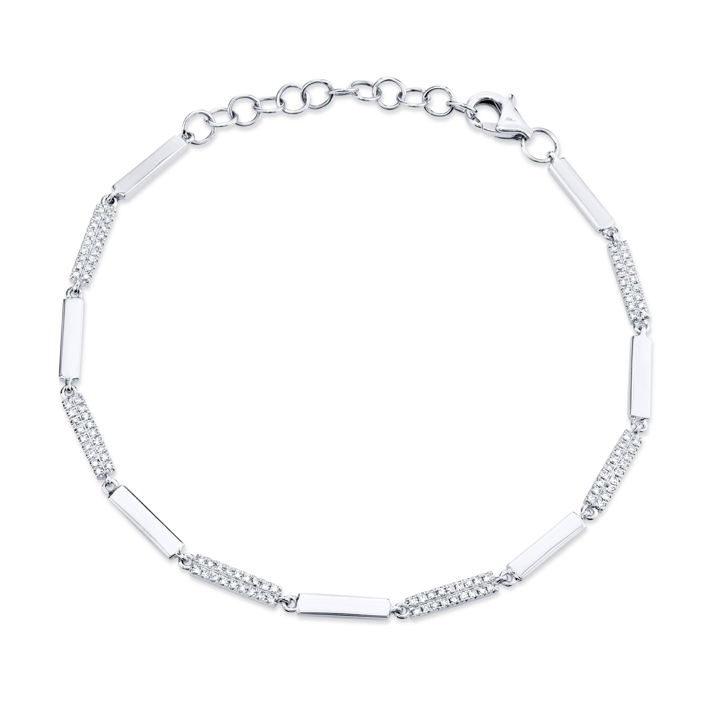 14K White, Yellow, or Rose Gold .29 Carat Total Weight Diamond Link Bracelet - Queen May