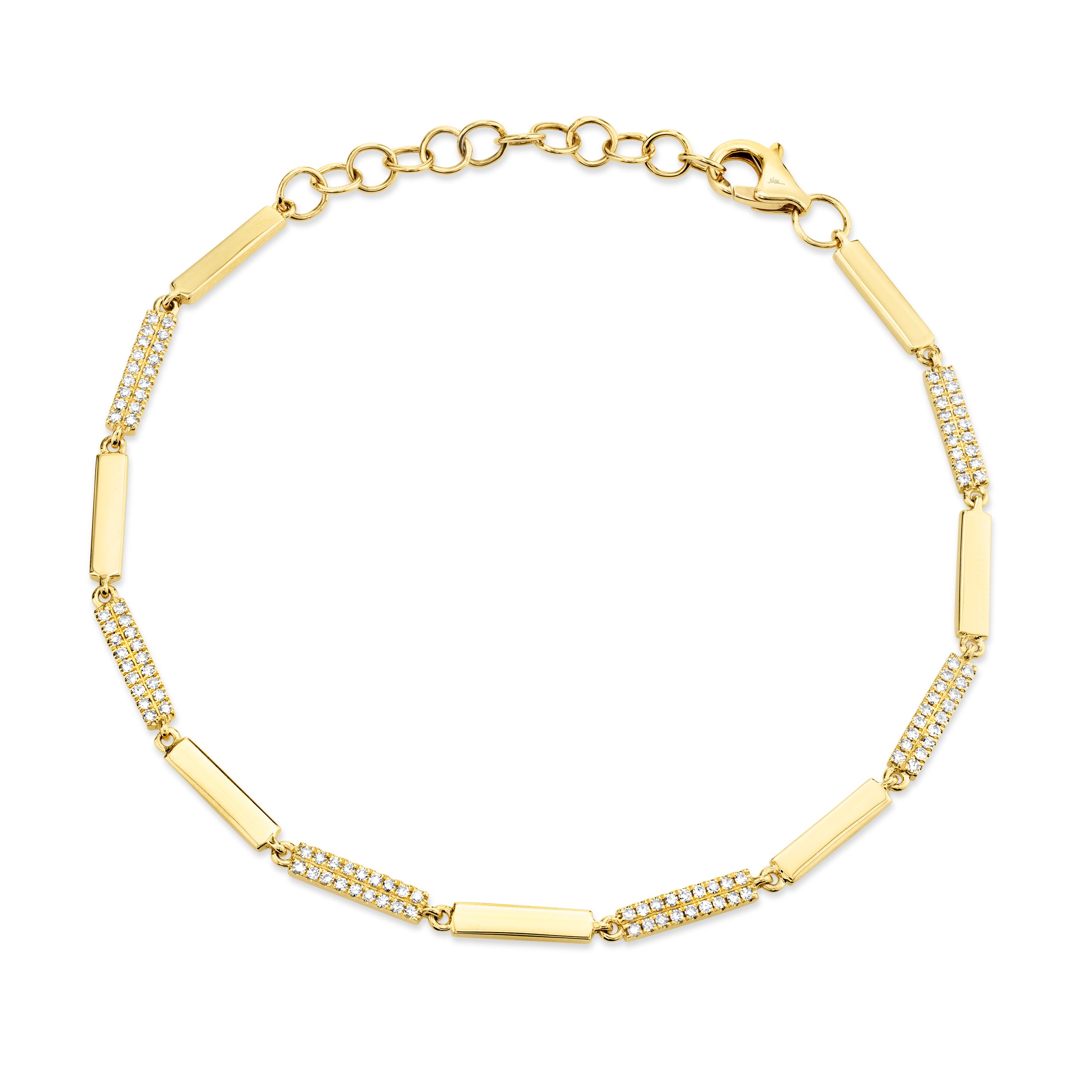 14K White, Yellow, or Rose Gold .29 Carat Total Weight Diamond Link Bracelet - Queen May