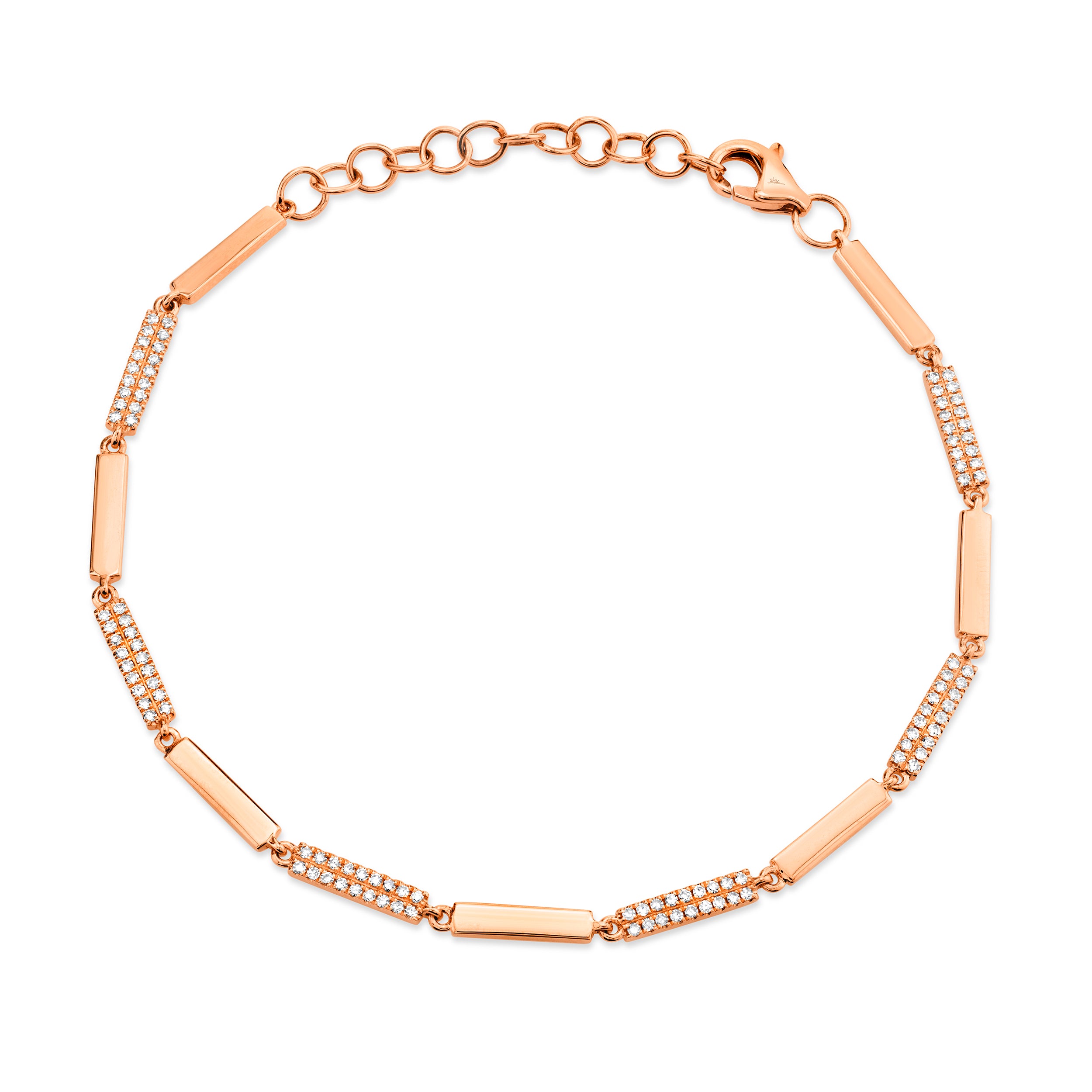 14K White, Yellow, or Rose Gold .29 Carat Total Weight Diamond Link Bracelet - Queen May