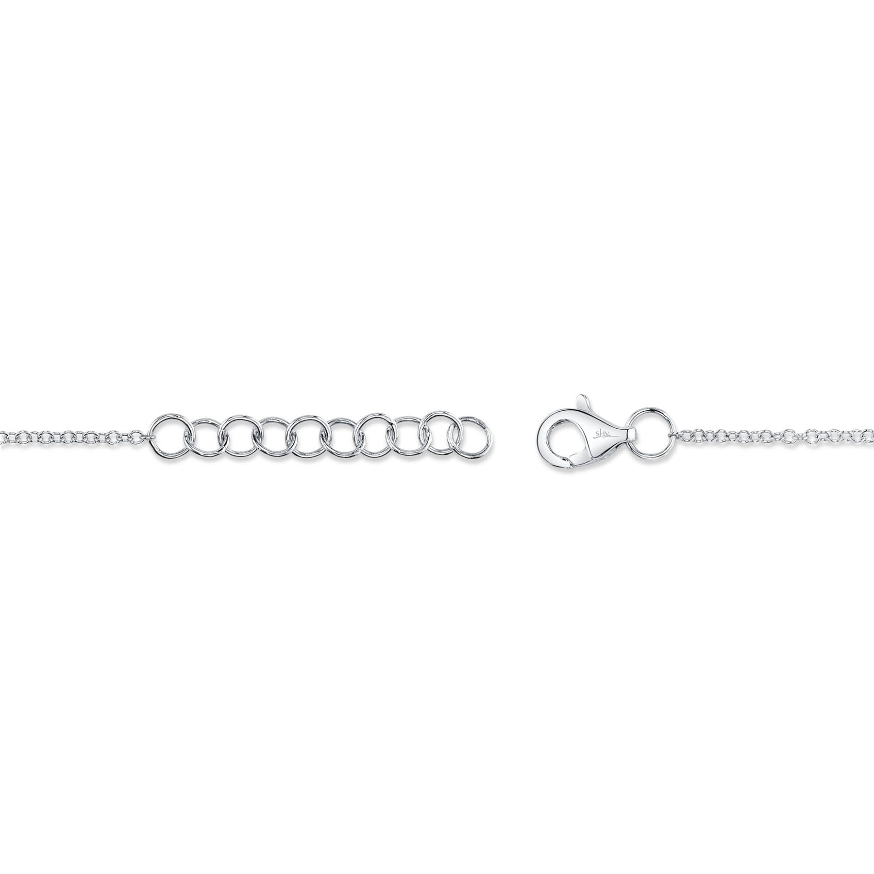 14K White Gold Diamond Pave Heart Bracelet - Queen May