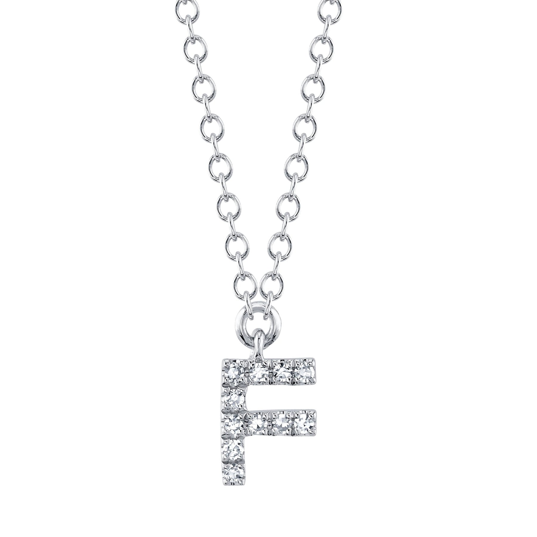 14K Gold Diamond Initial Necklace - Queen May