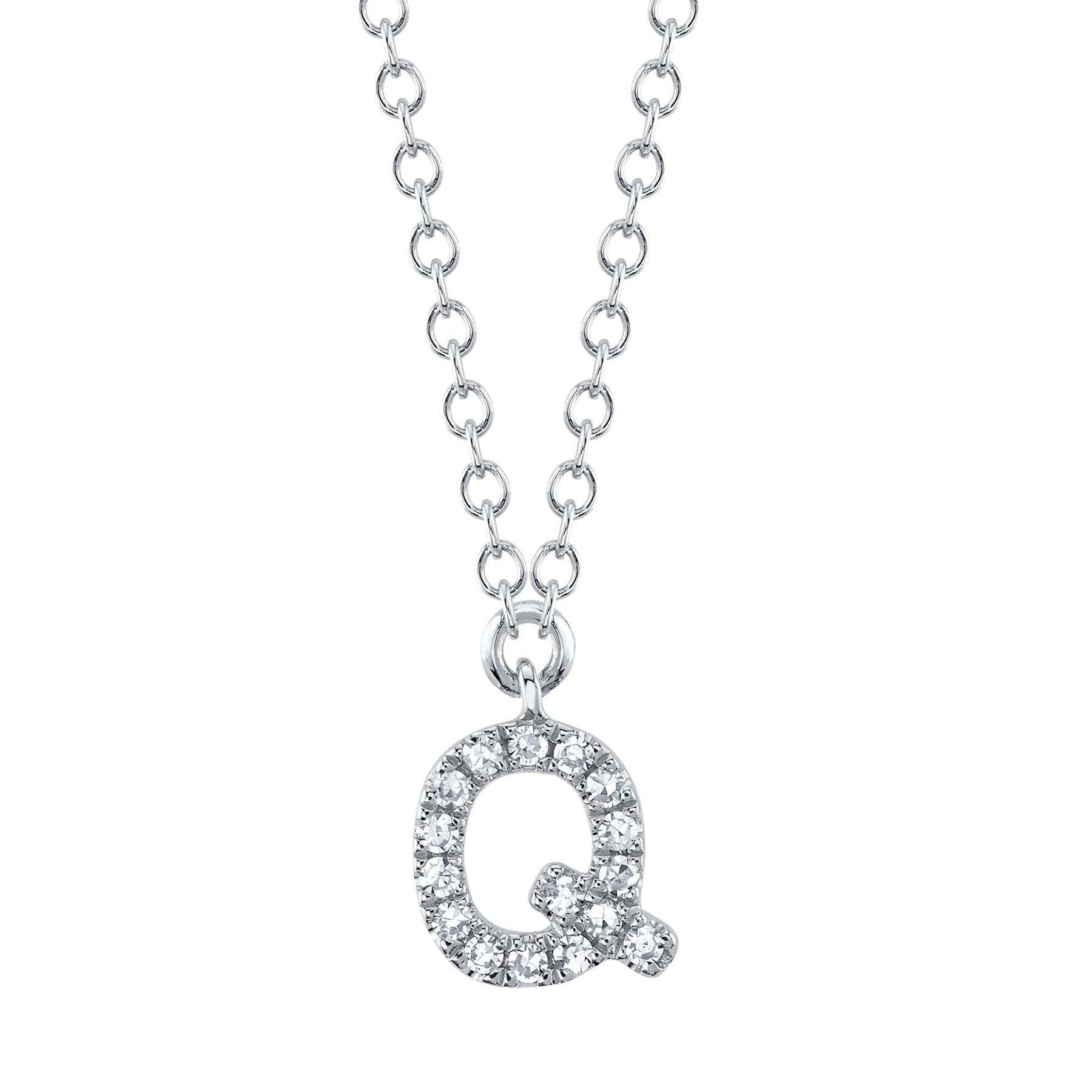14K Gold Diamond Initial Necklace - Queen May