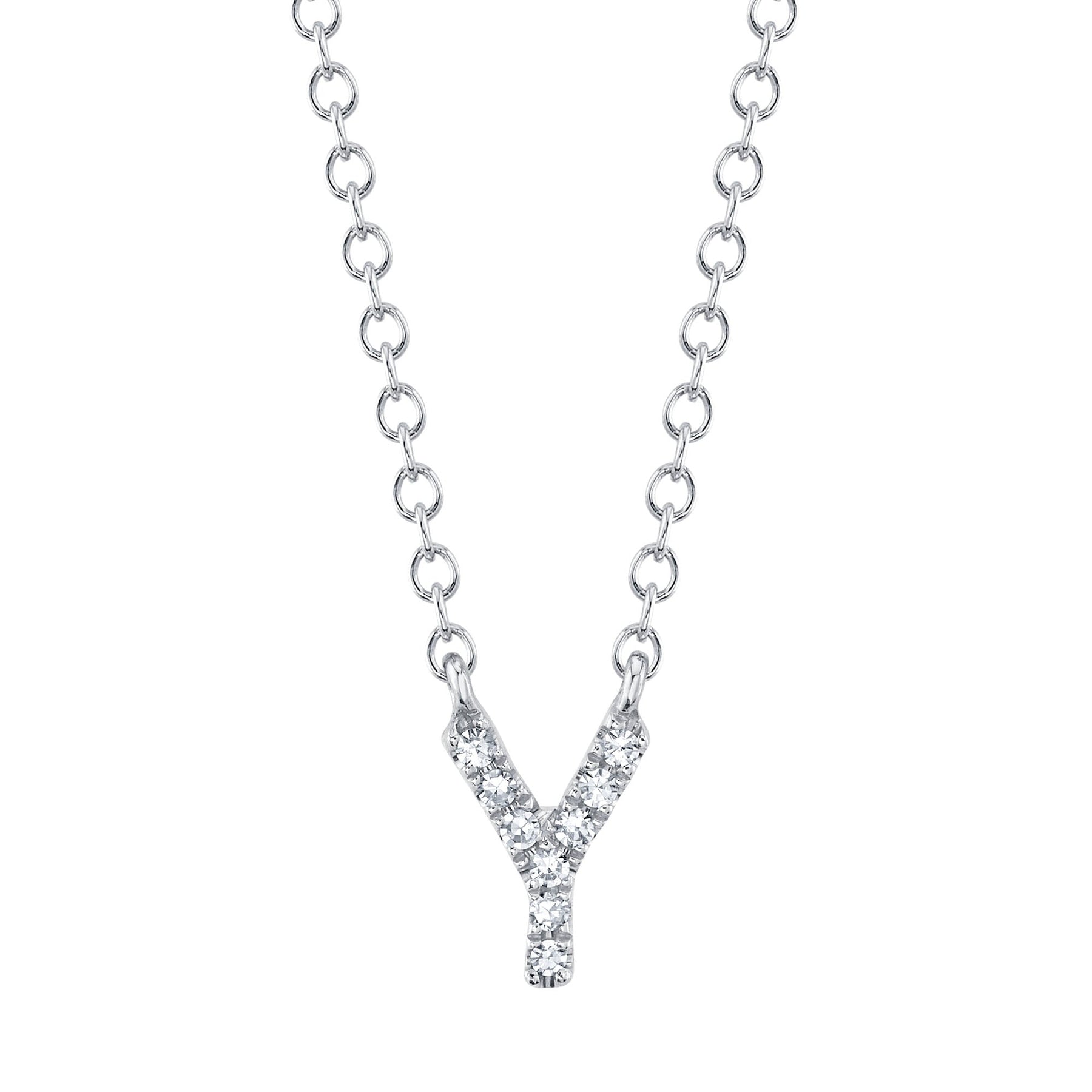 14K Gold Diamond Initial Necklace - Queen May