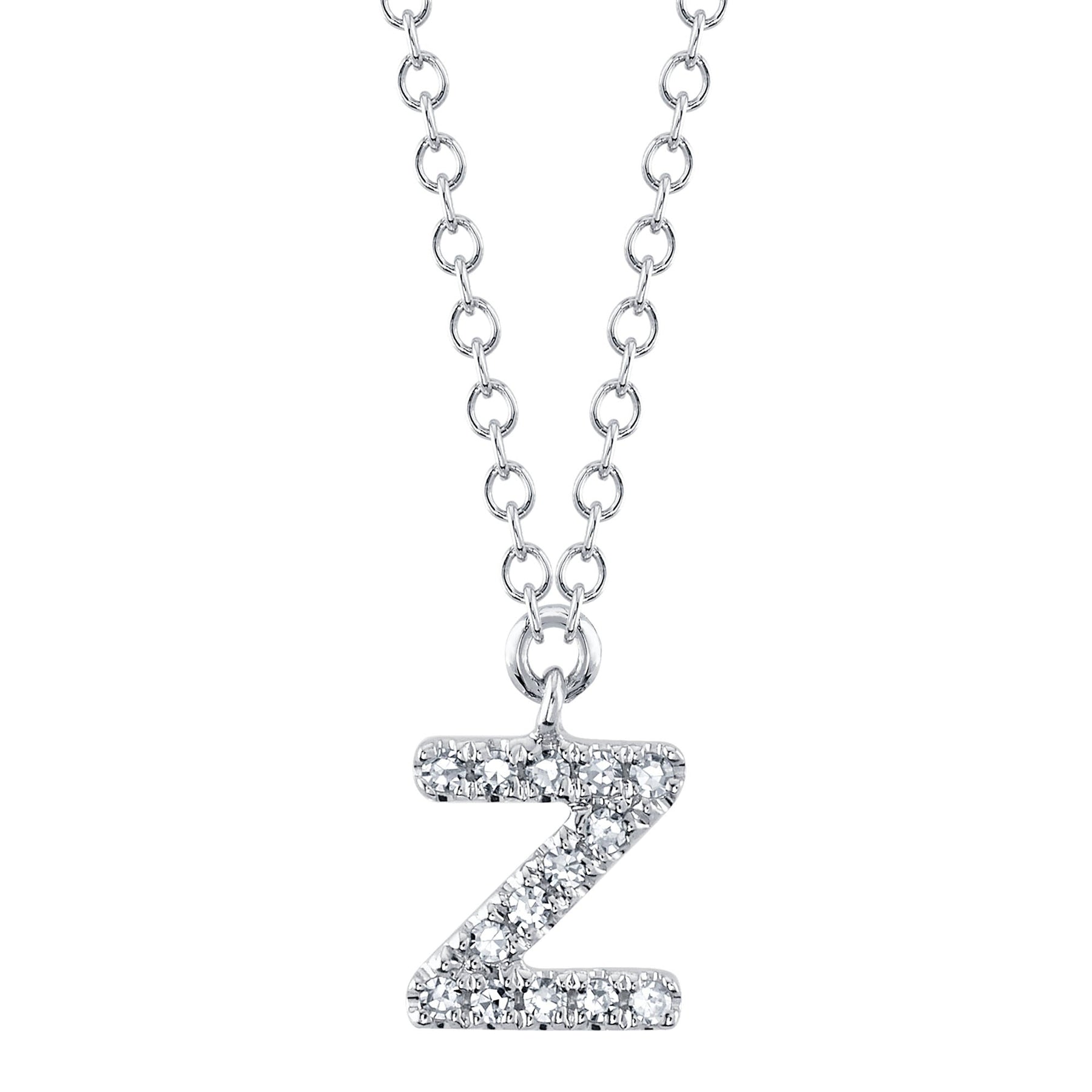 14K Gold Diamond Initial Necklace - Queen May