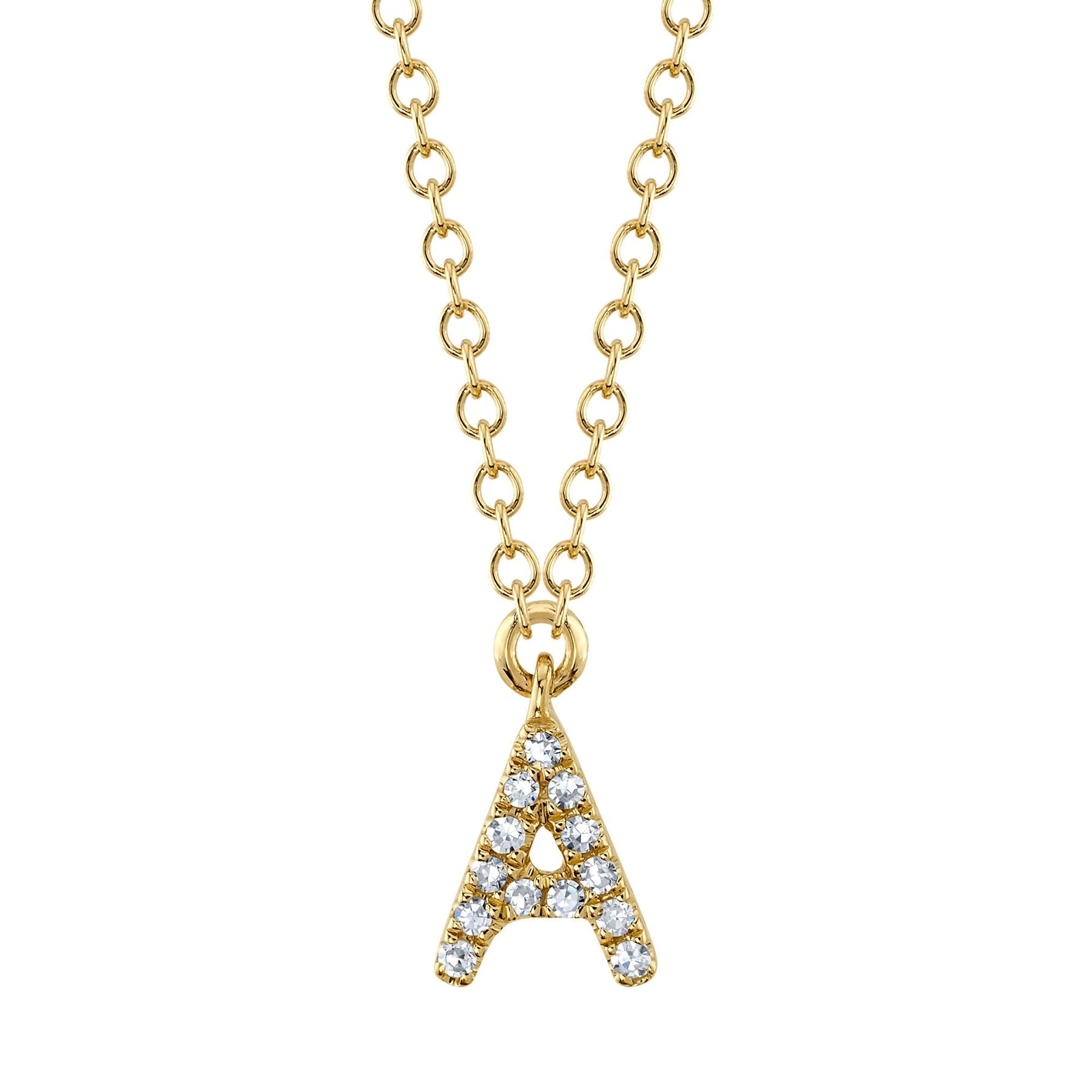 14K Gold Diamond Initial Necklace - Queen May