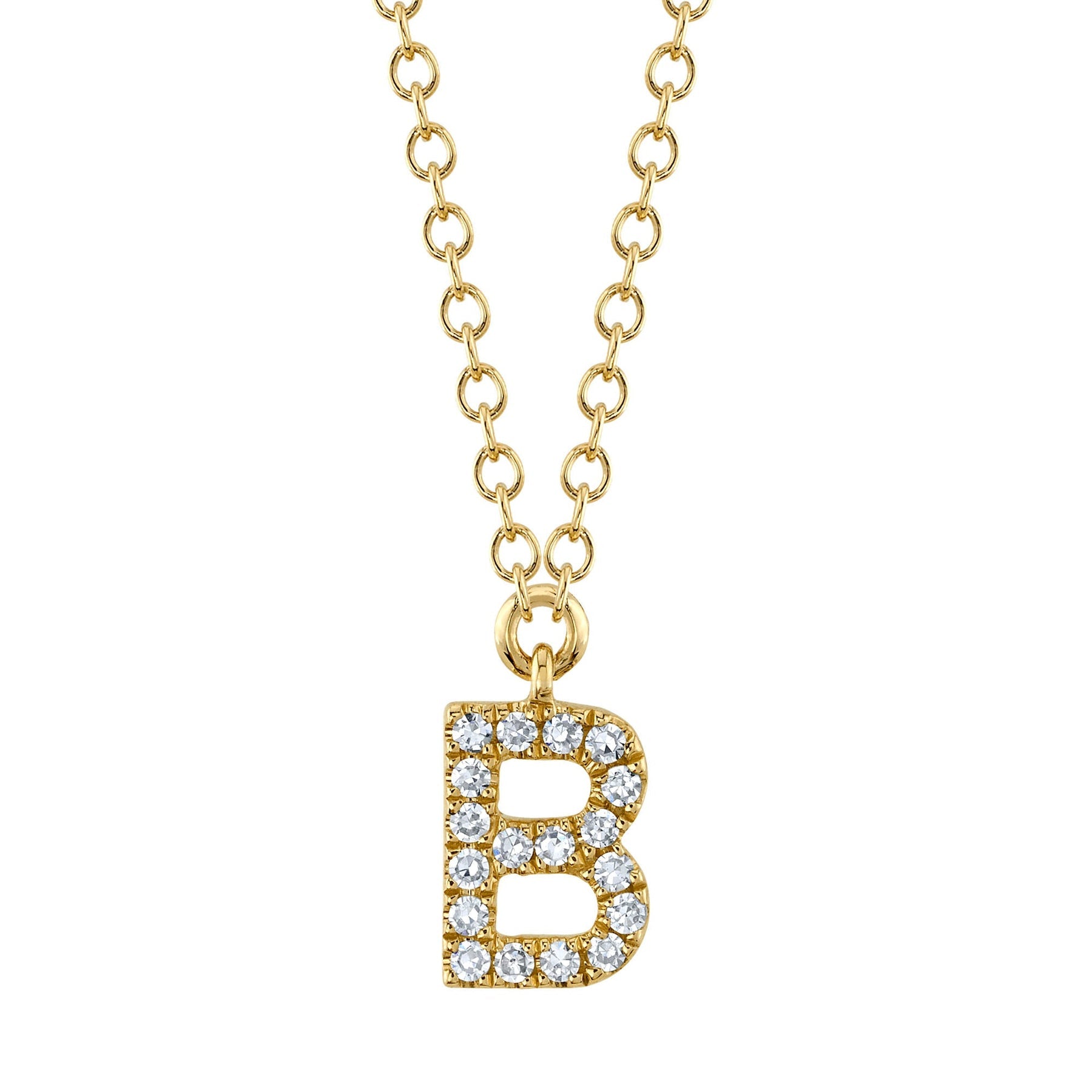 14K Gold Diamond Initial Necklace - Queen May