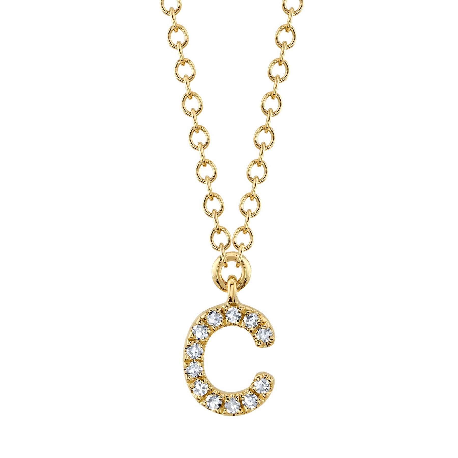 14K Gold Diamond Initial Necklace - Queen May