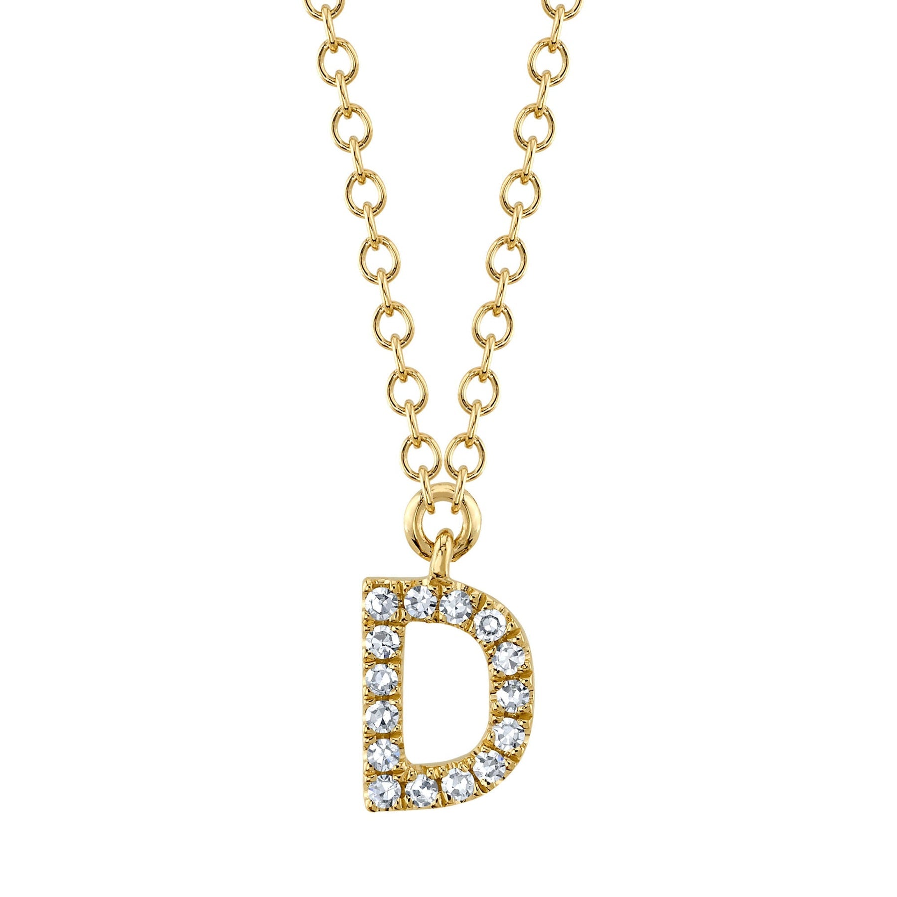 14K Gold Diamond Initial Necklace - Queen May