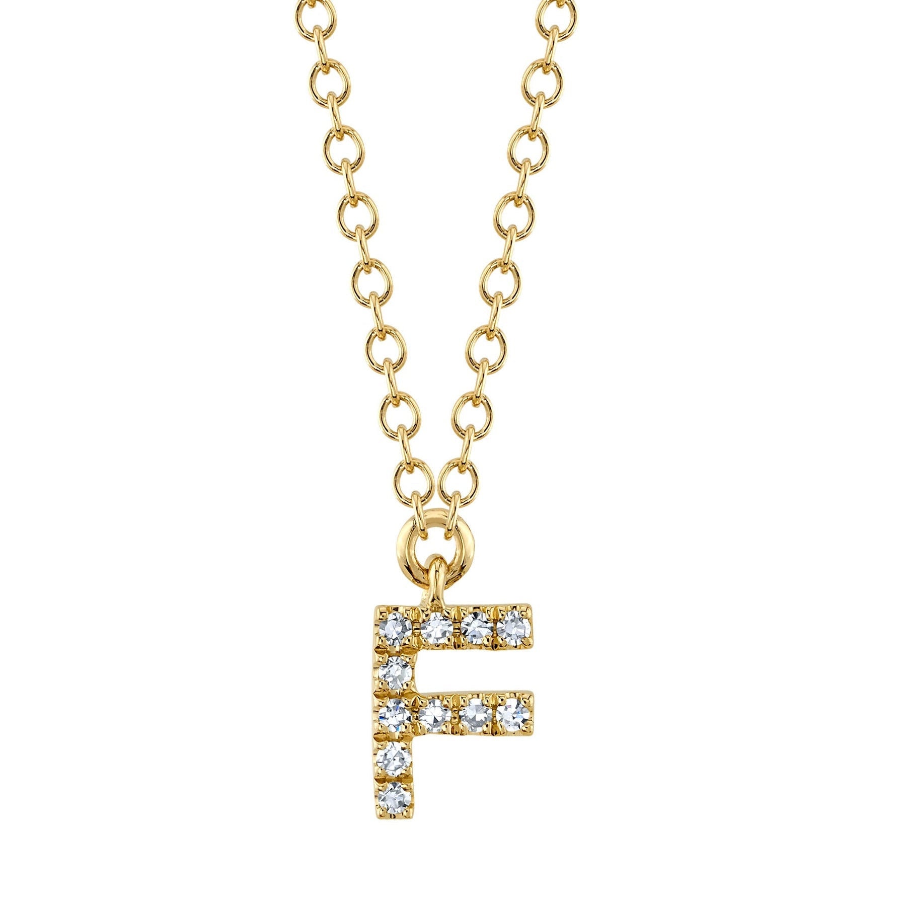 14K Gold Diamond Initial Necklace - Queen May