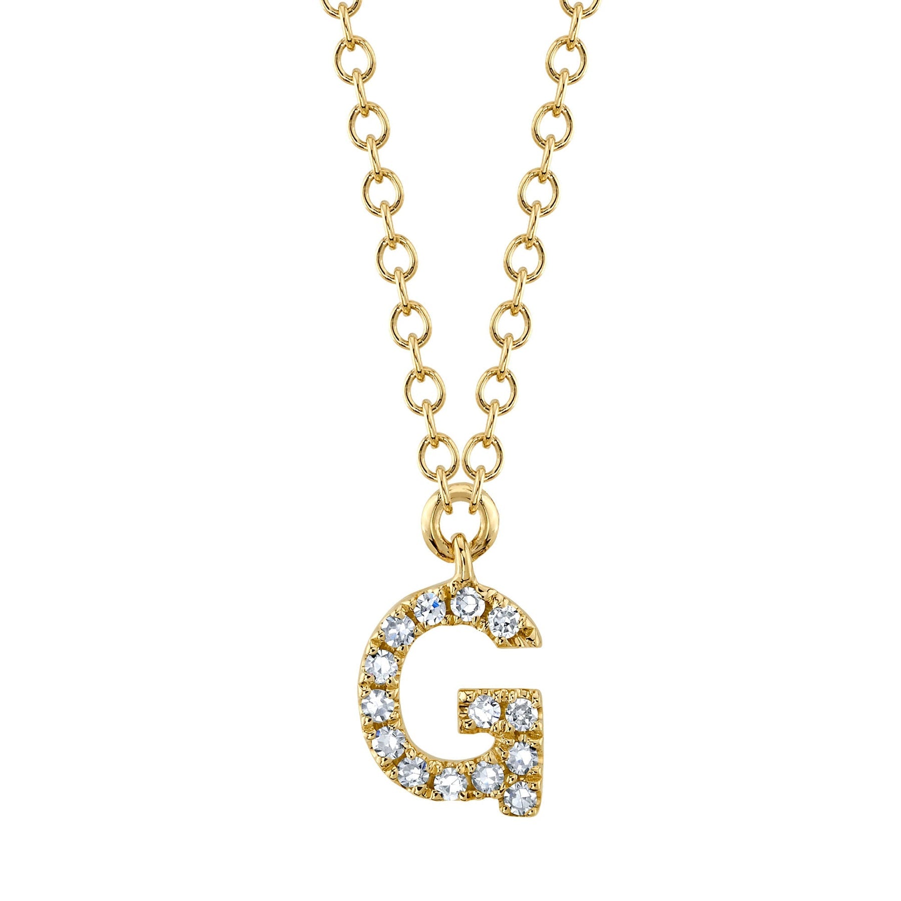 14K Gold Diamond Initial Necklace - Queen May