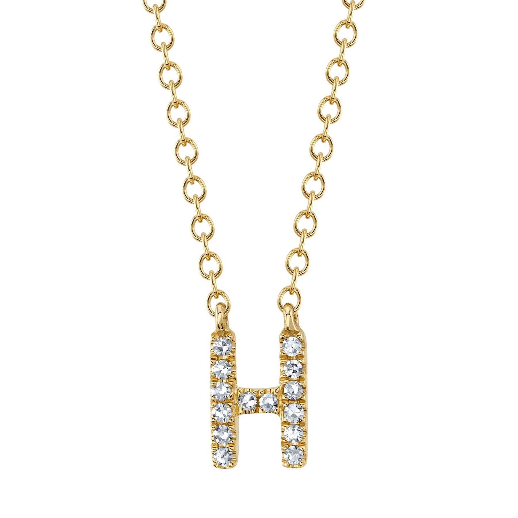 14K Gold Diamond Initial Necklace - Queen May