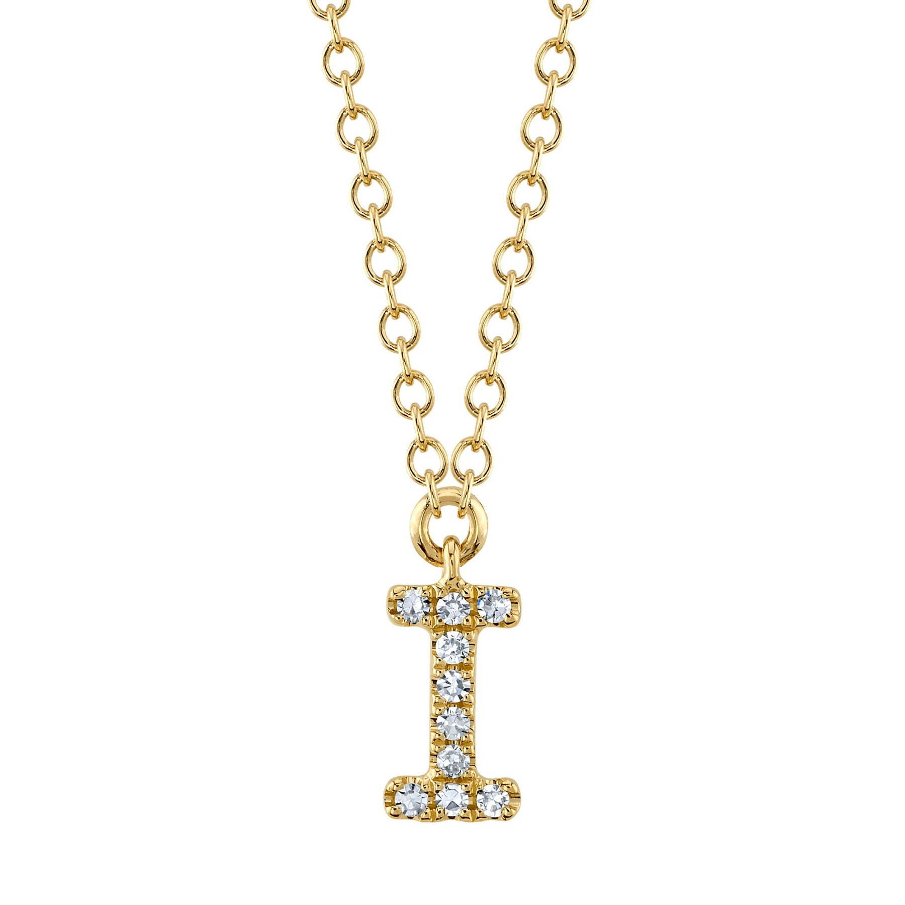 14K Gold Diamond Initial Necklace - Queen May