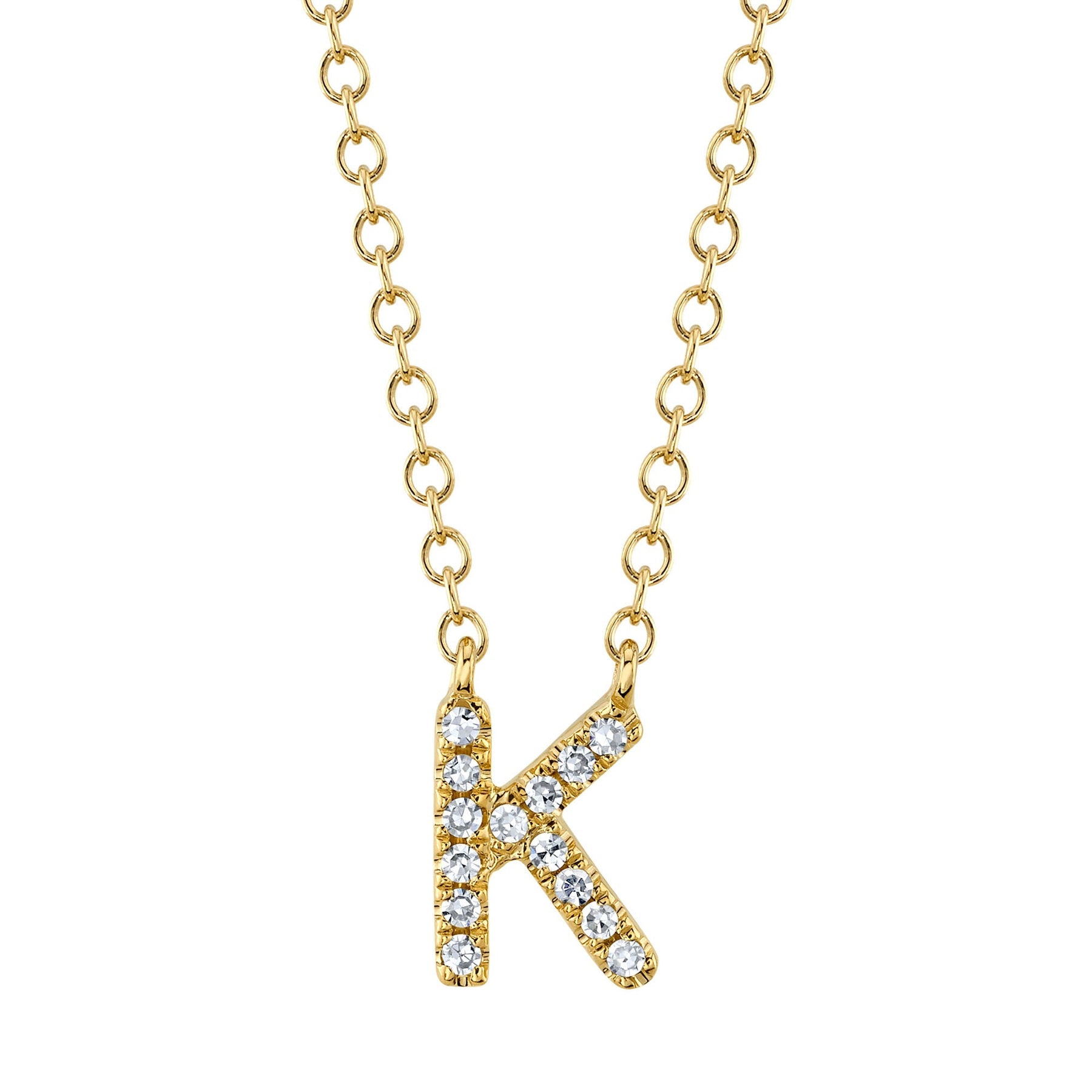 14K Gold Diamond Initial Necklace - Queen May