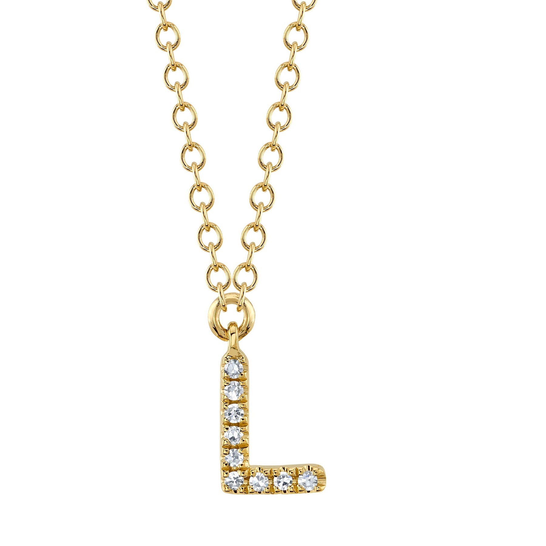14K Gold Diamond Initial Necklace - Queen May
