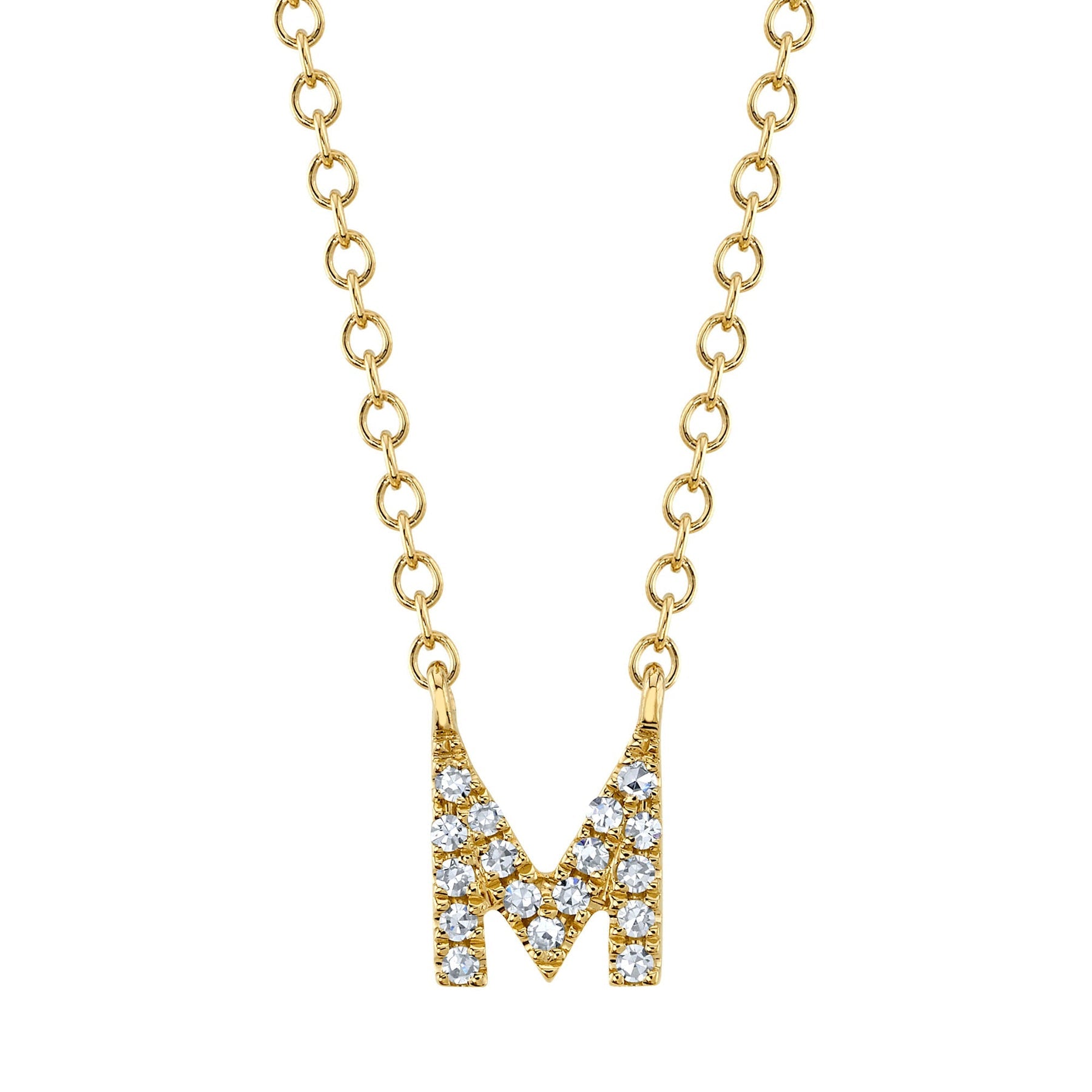 14K Gold Diamond Initial Necklace - Queen May