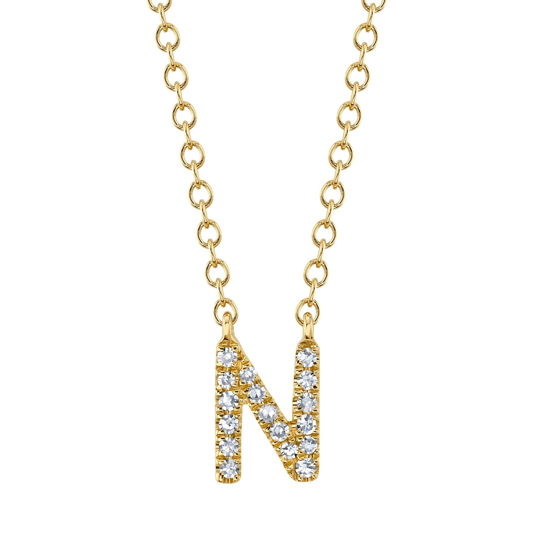 14K Gold Diamond Initial Necklace - Queen May